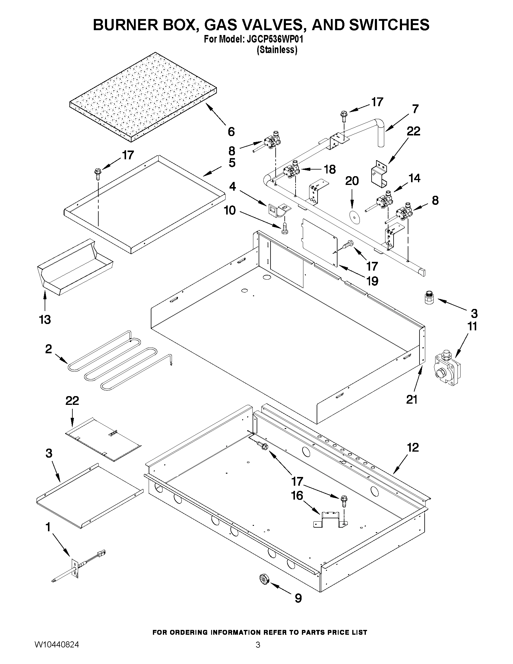 02 - BURNER BOX, GAS VALVES, AND SWITCHES