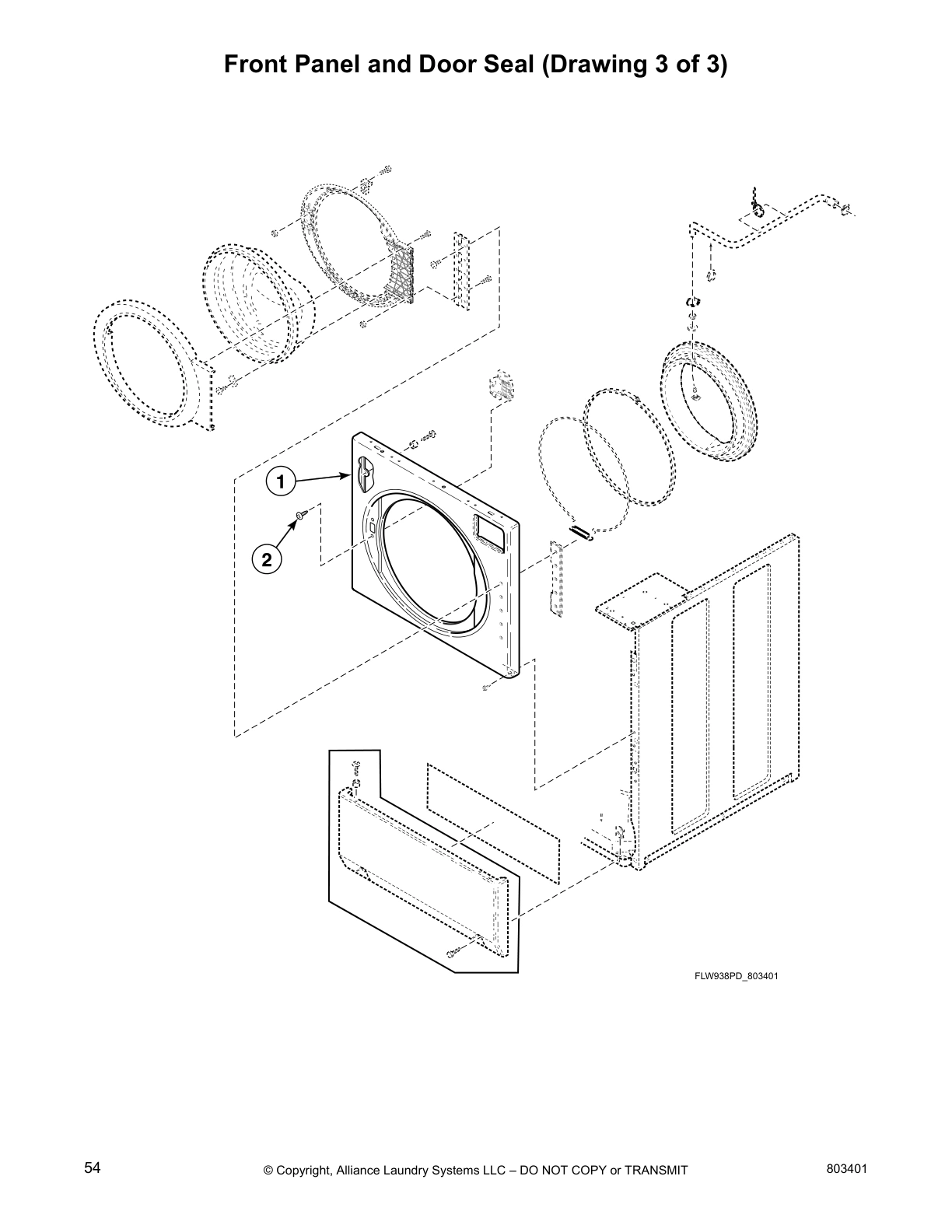 Front Panel and Door Seal (Drawing 3 of 3)