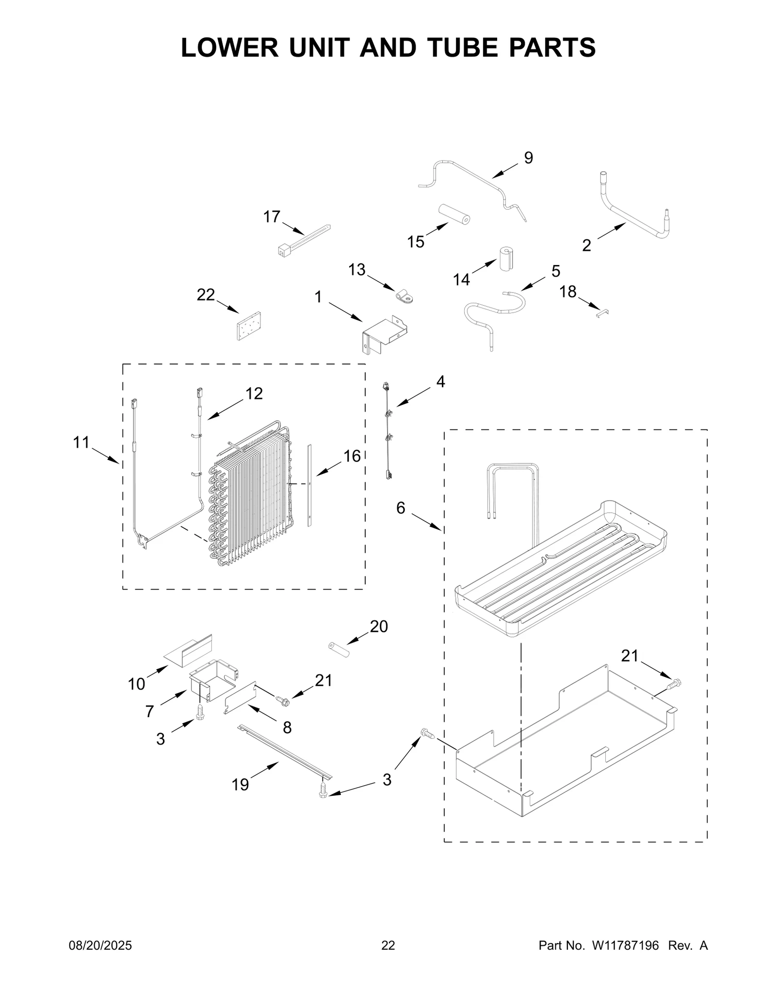 LOWER UNIT AND TUBE PARTS