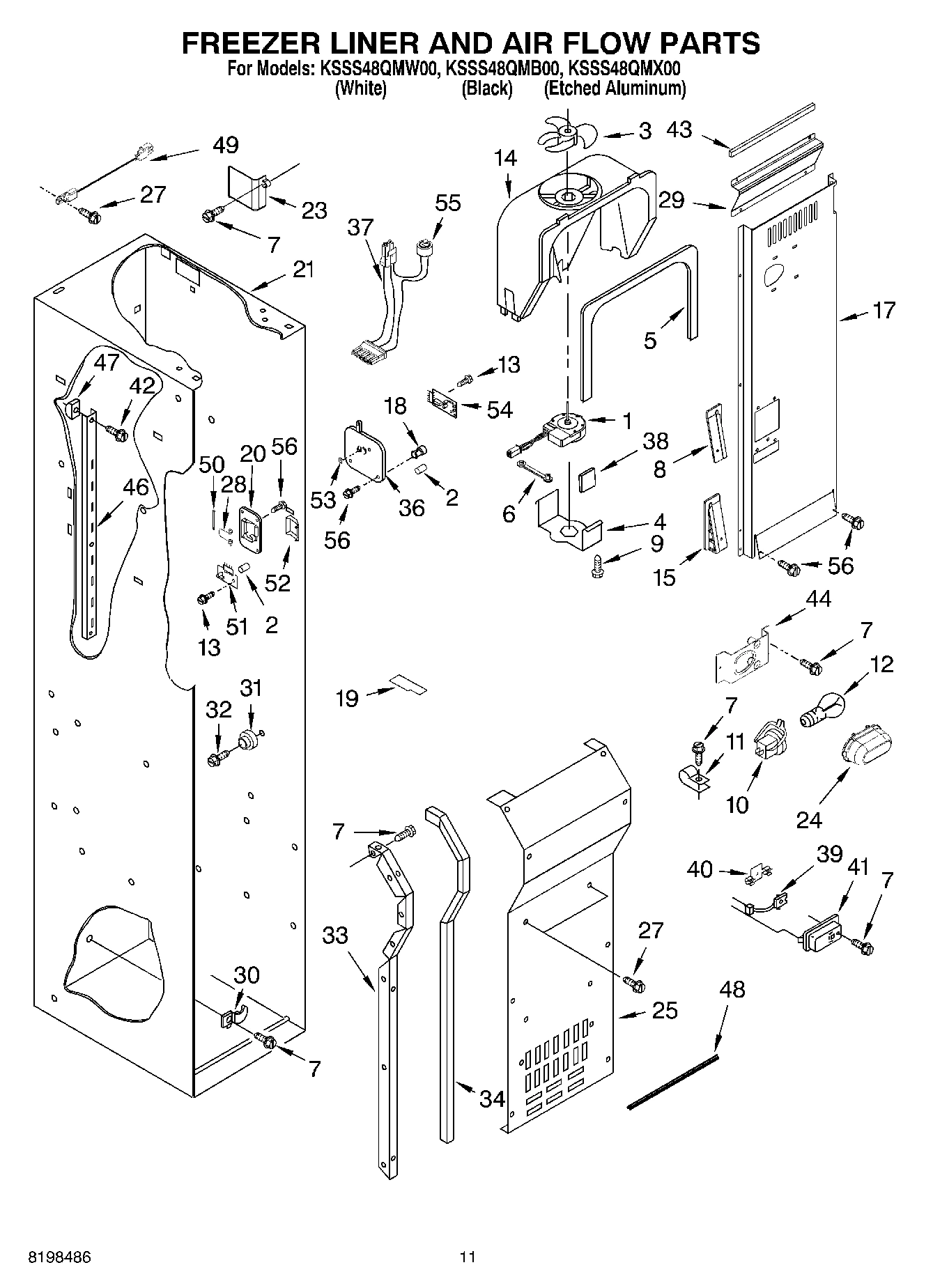 08 - FREEZER LINER AND AIR FLOW PARTS