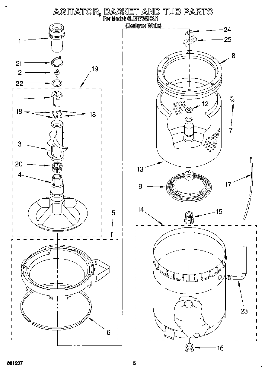 03 - AGITATOR, BASKET AND TUB