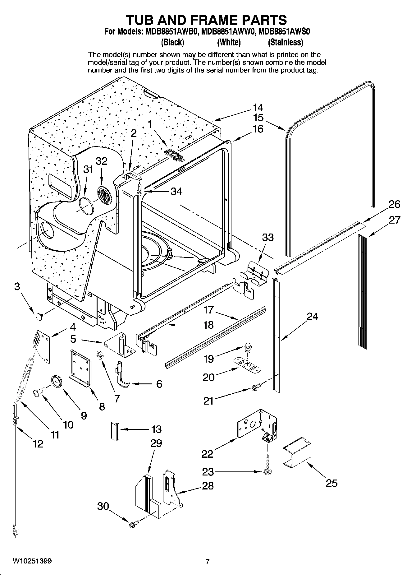 07 - TUB AND FRAME PARTS