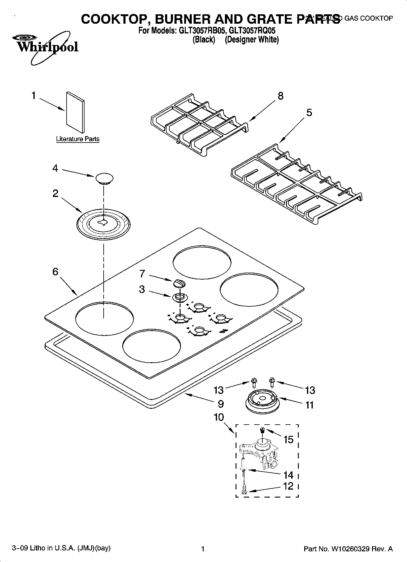 01 - COOKTOP, BURNER AND GRATE PARTS