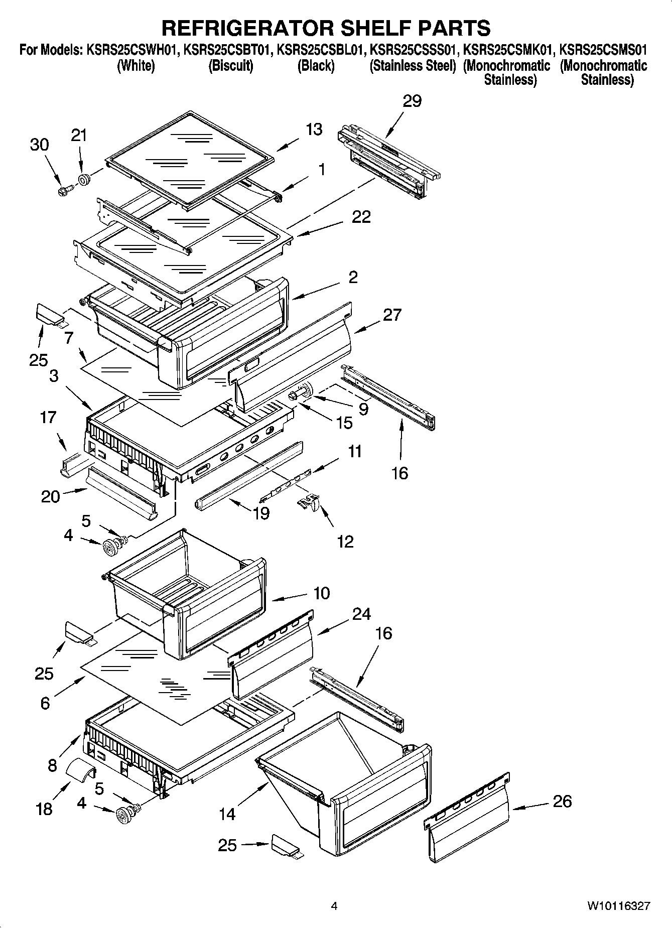 03 - REFRIGERATOR SHELF PARTS