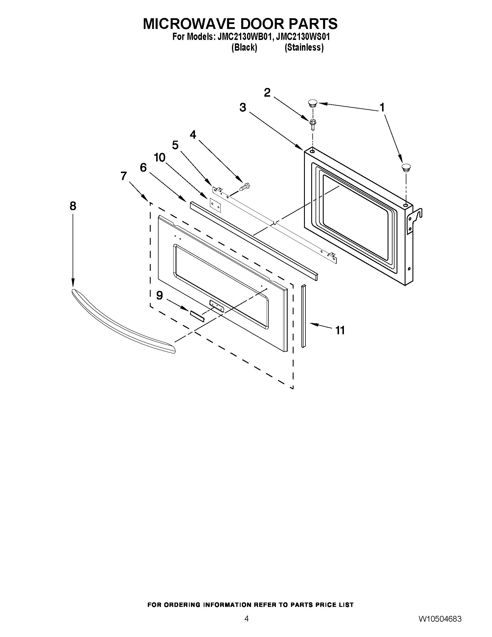 03 - MICROWAVE DOOR PARTS