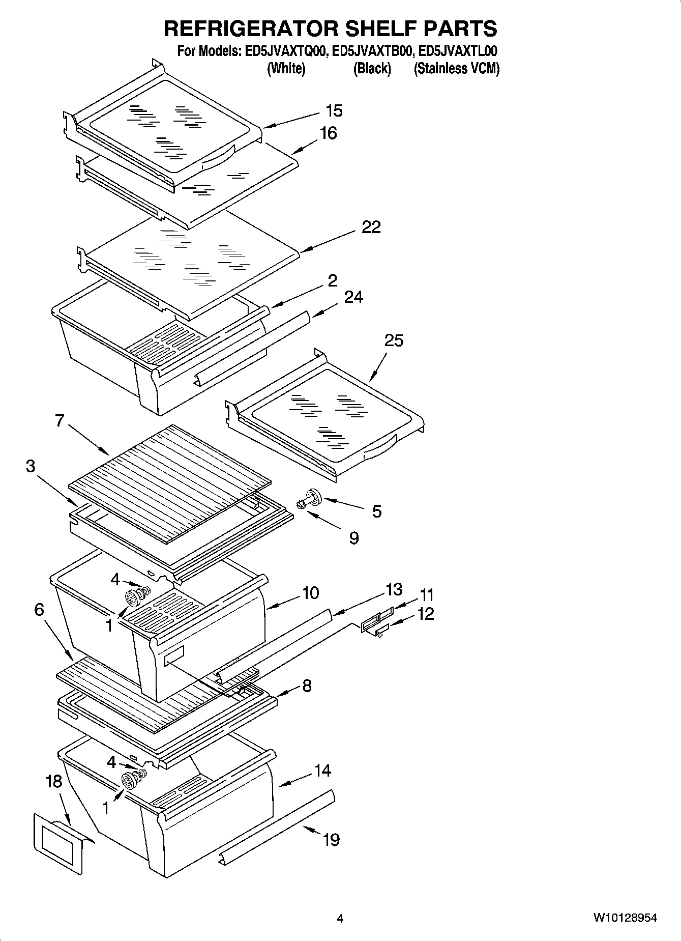 03 - REFRIGERATOR SHELF PARTS