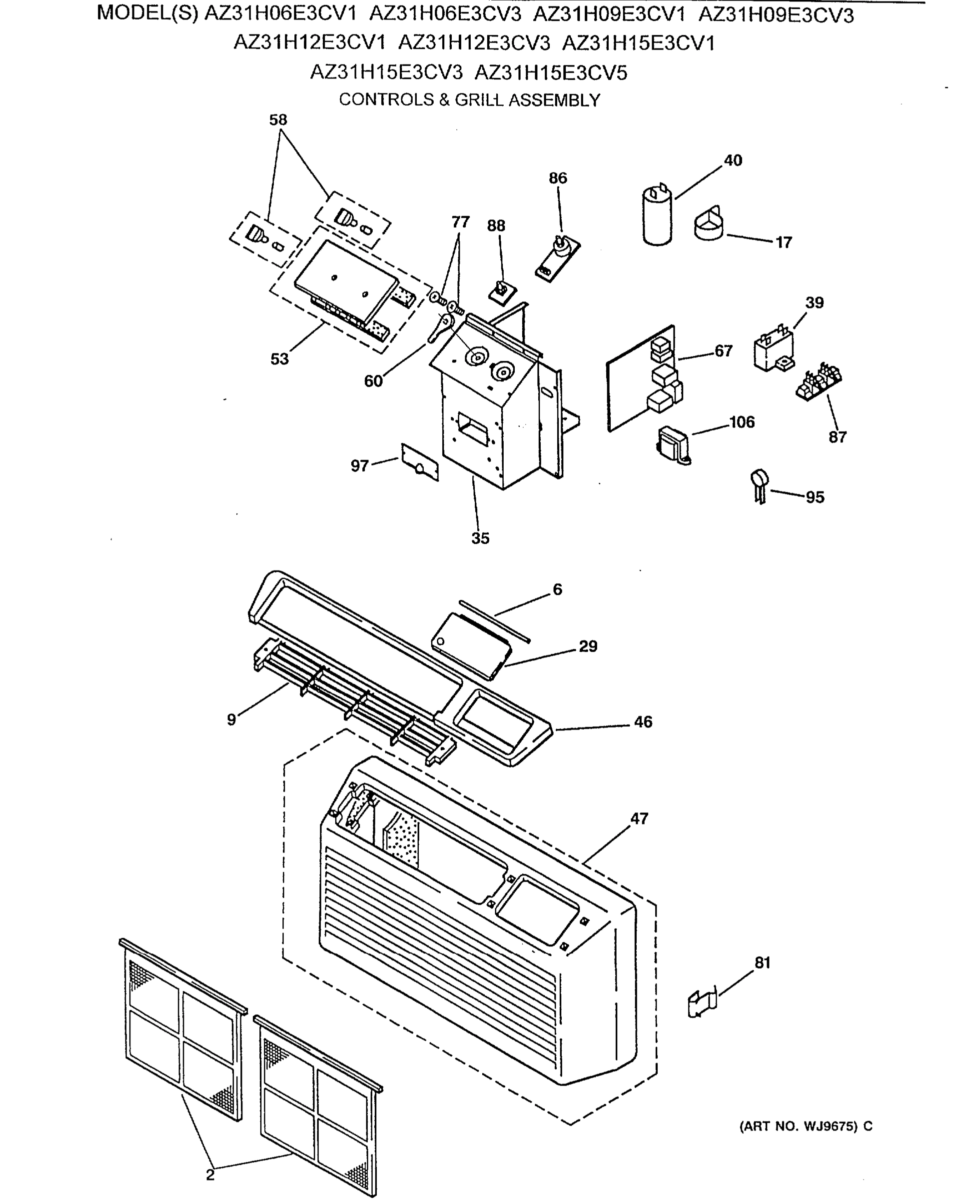 CONTROLS & GRILL ASSEMBLY