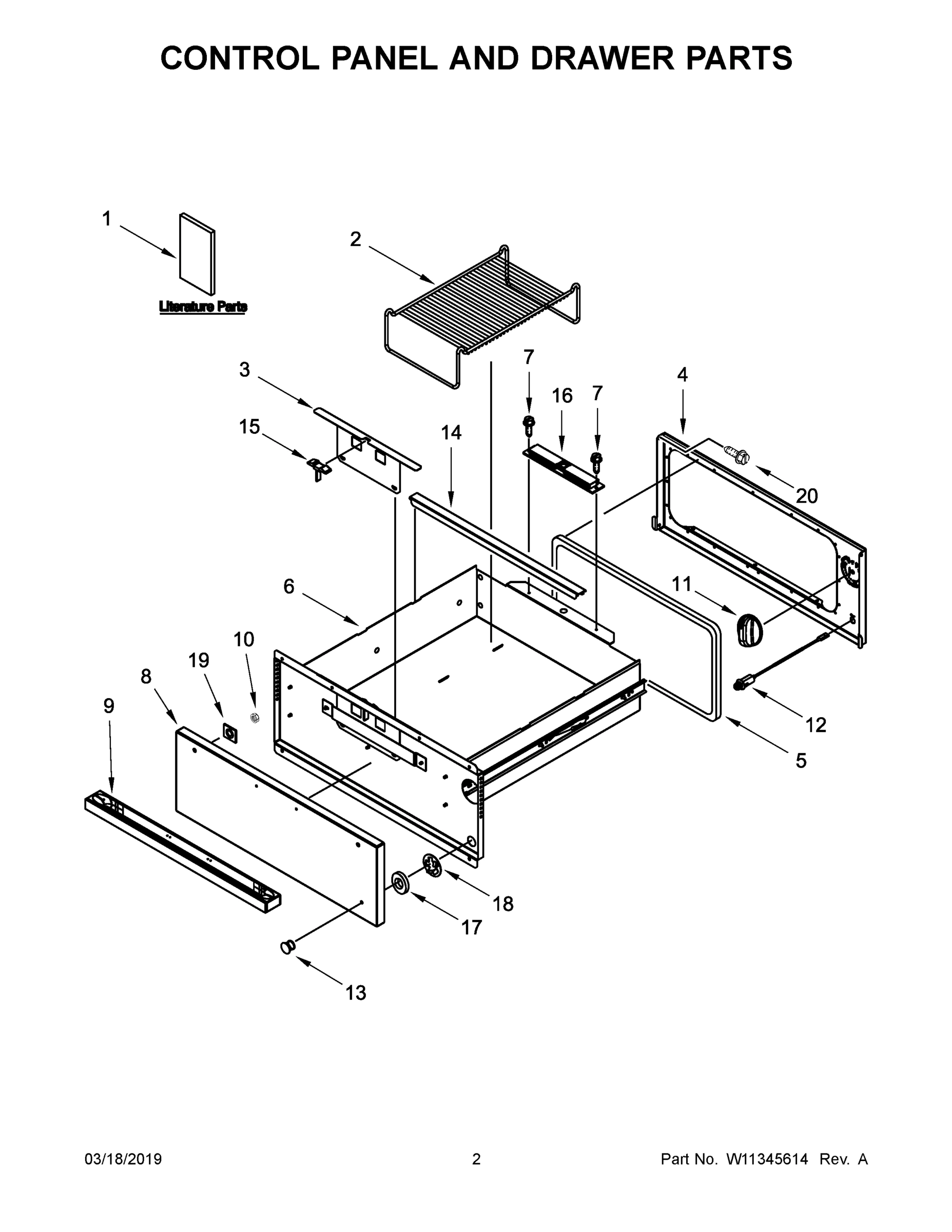 02 - CONTROL PANEL AND DRAWER PARTS