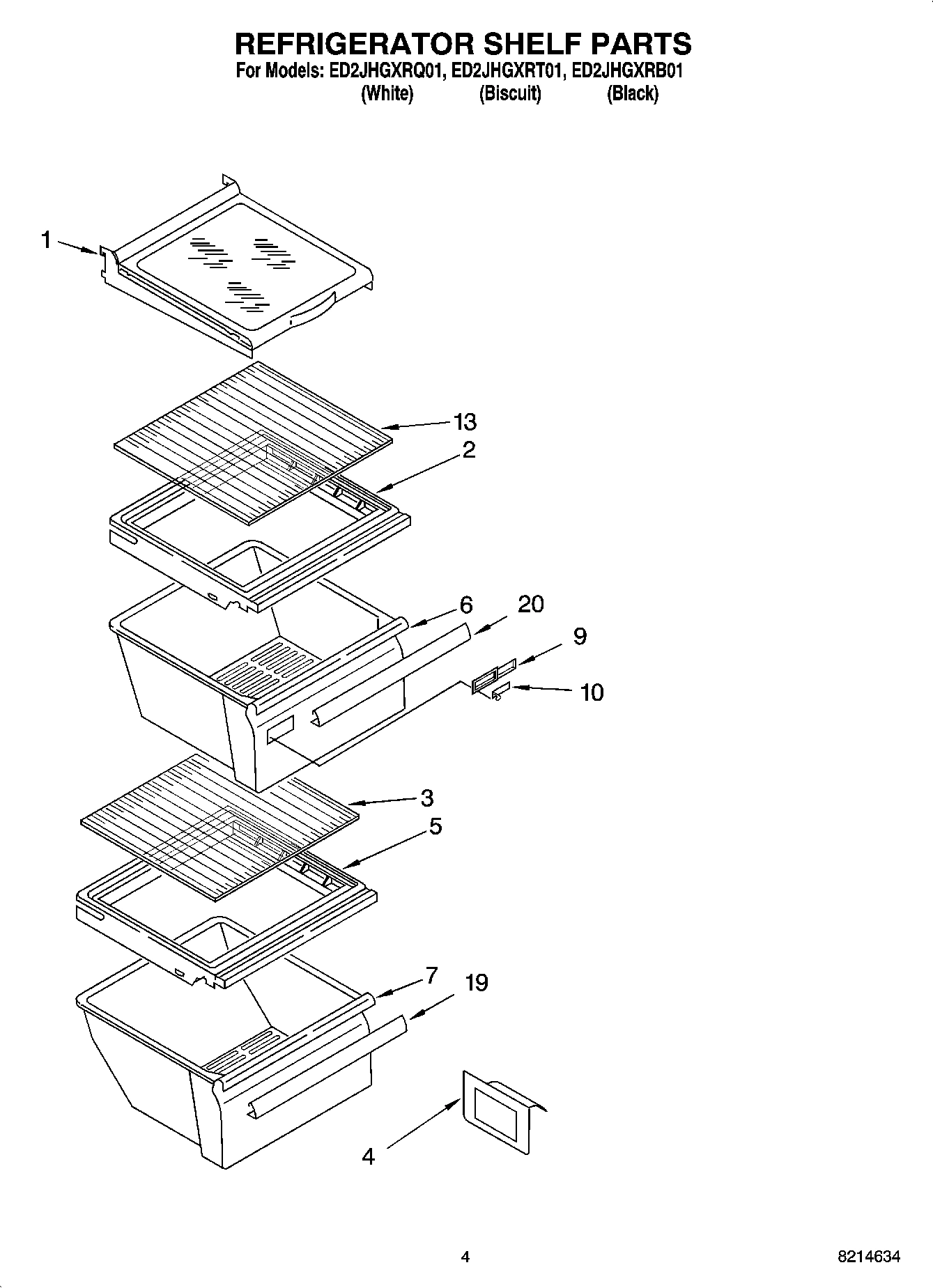 03 - REFRIGERATOR SHELF PARTS