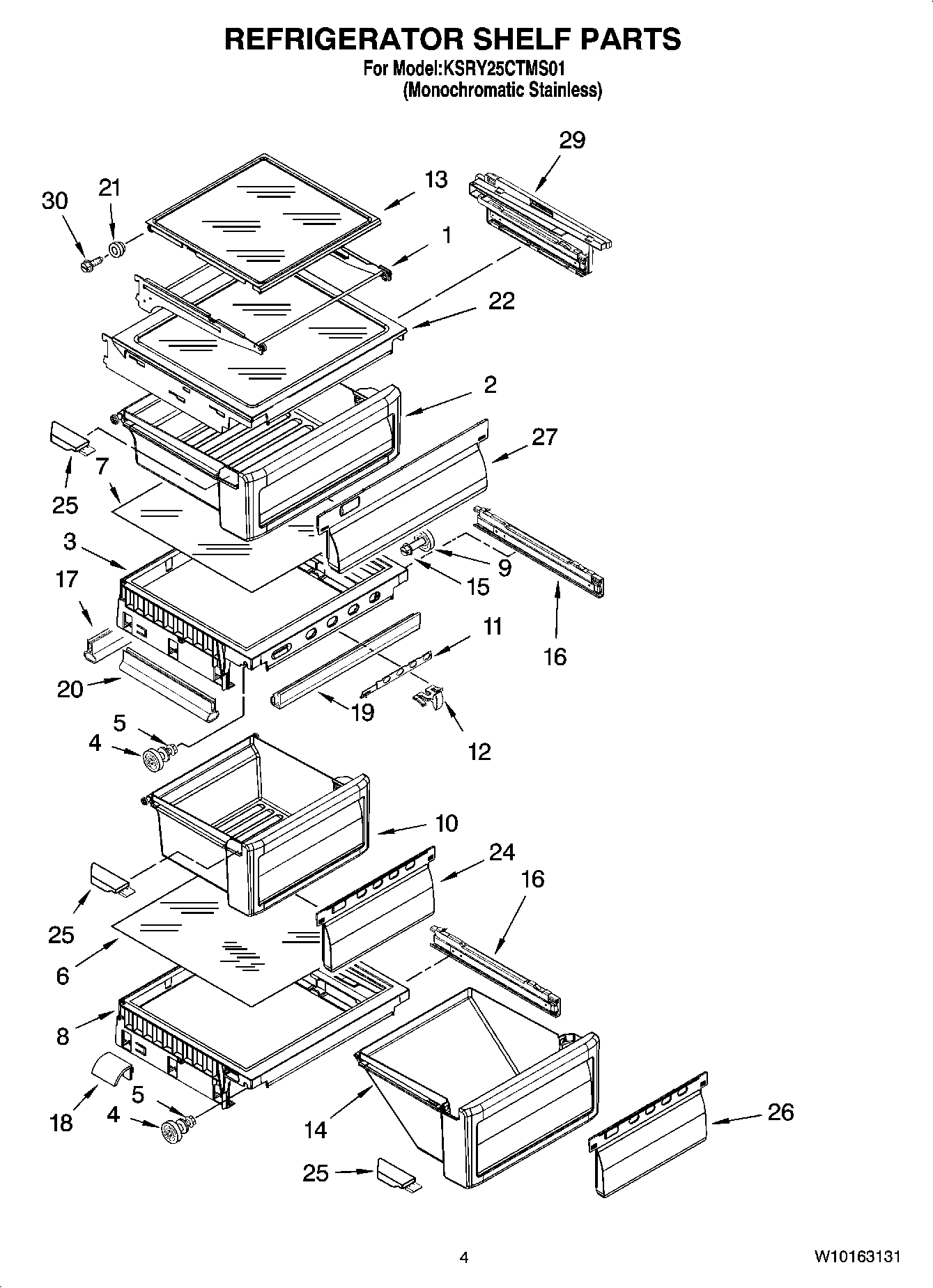 03 - REFRIGERATOR SHELF PARTS