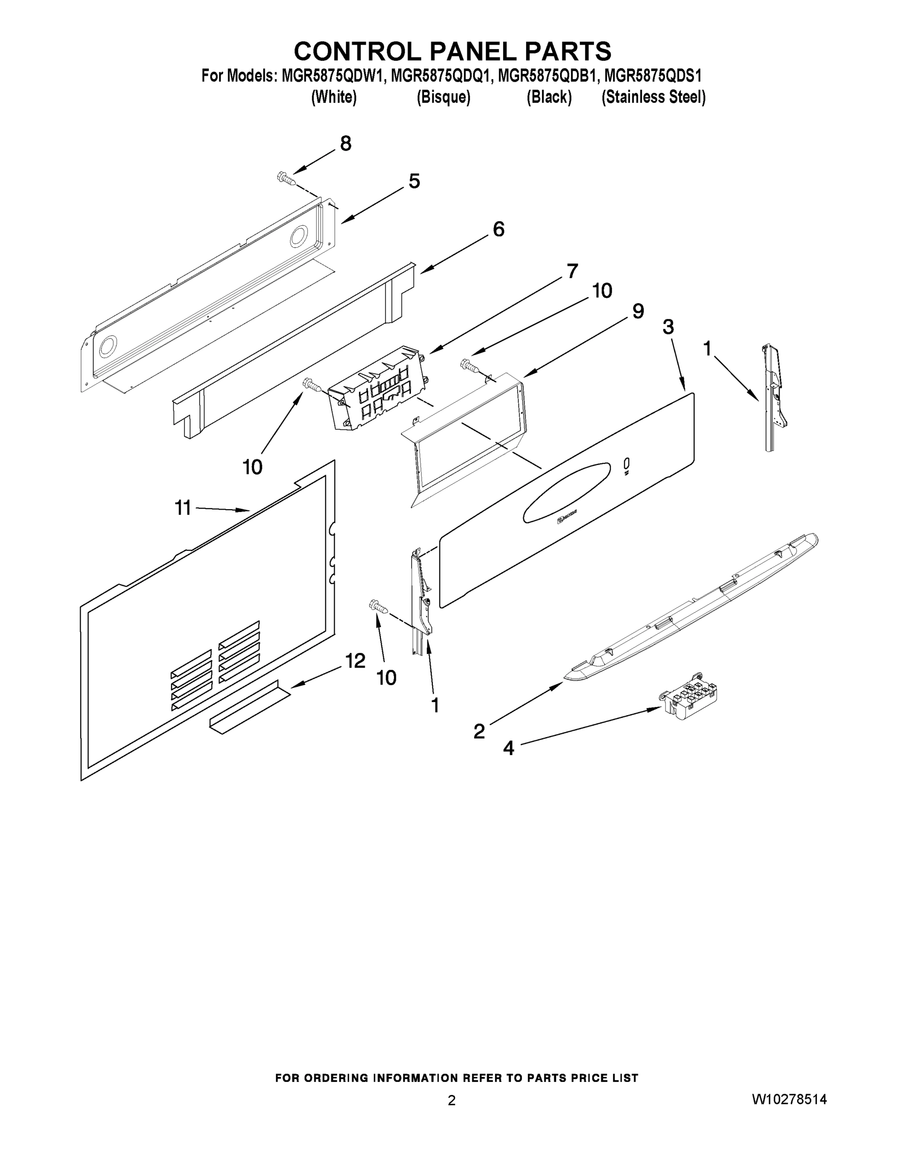 02 - CONTROL PANEL PARTS