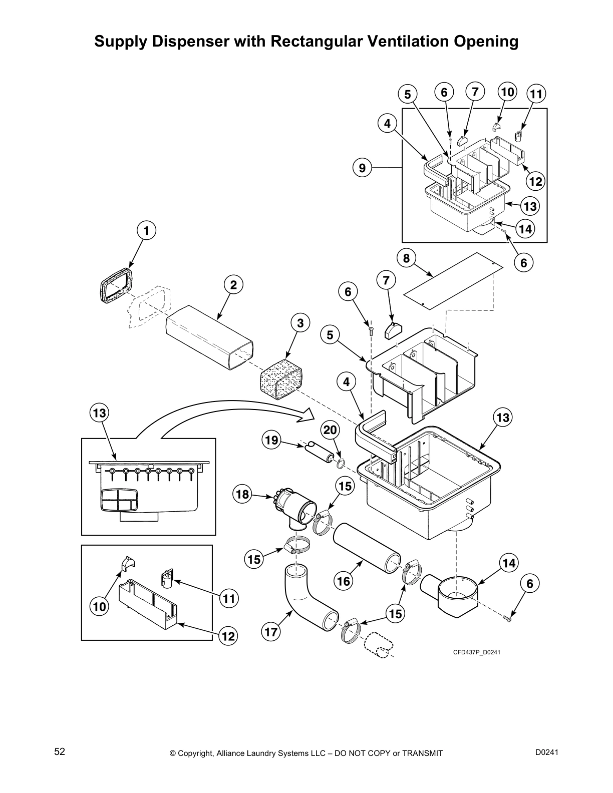Supply Dispenser with Rectangular Ventilation Opening