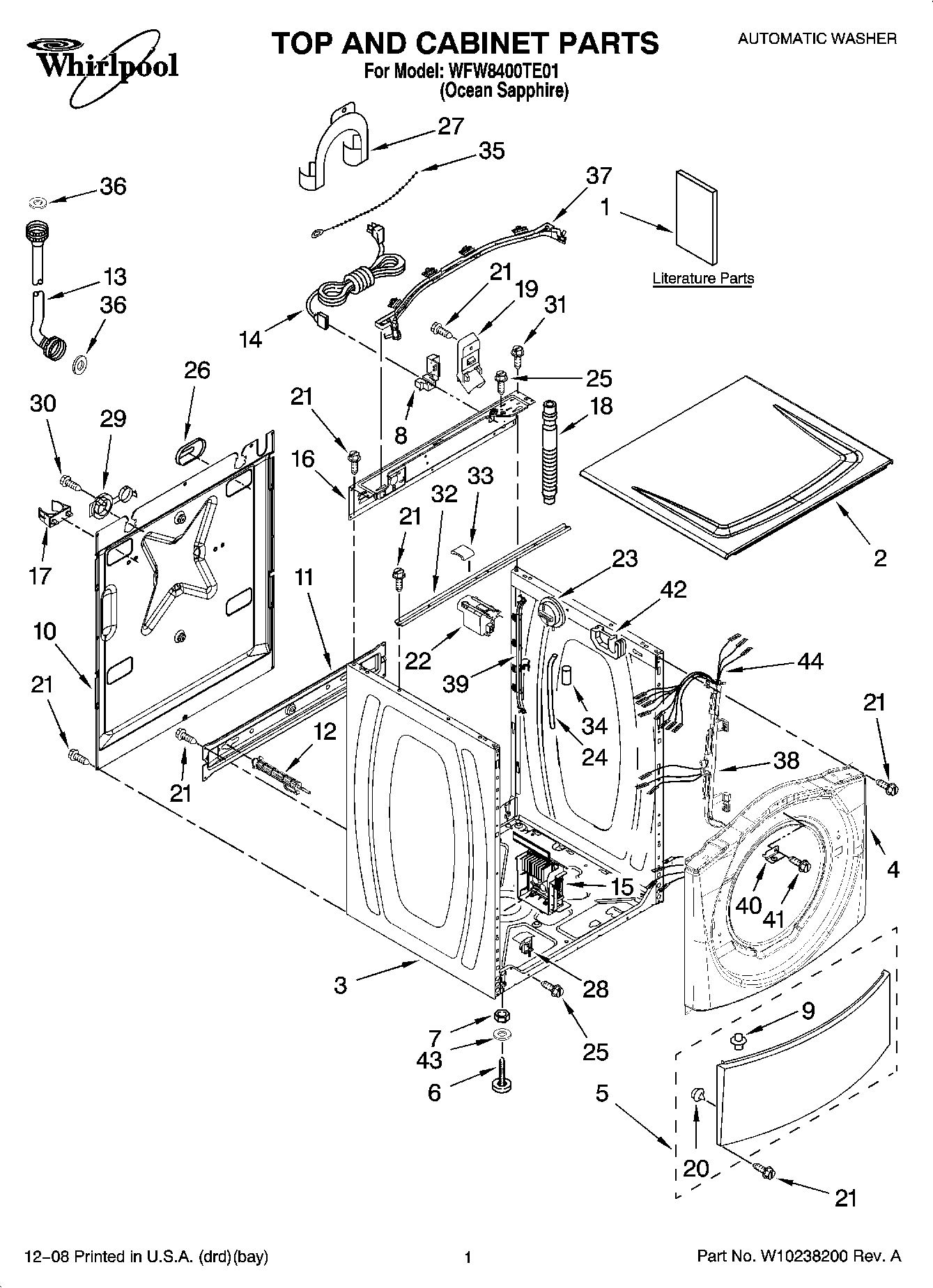 01 - TOP AND CABINET PARTS