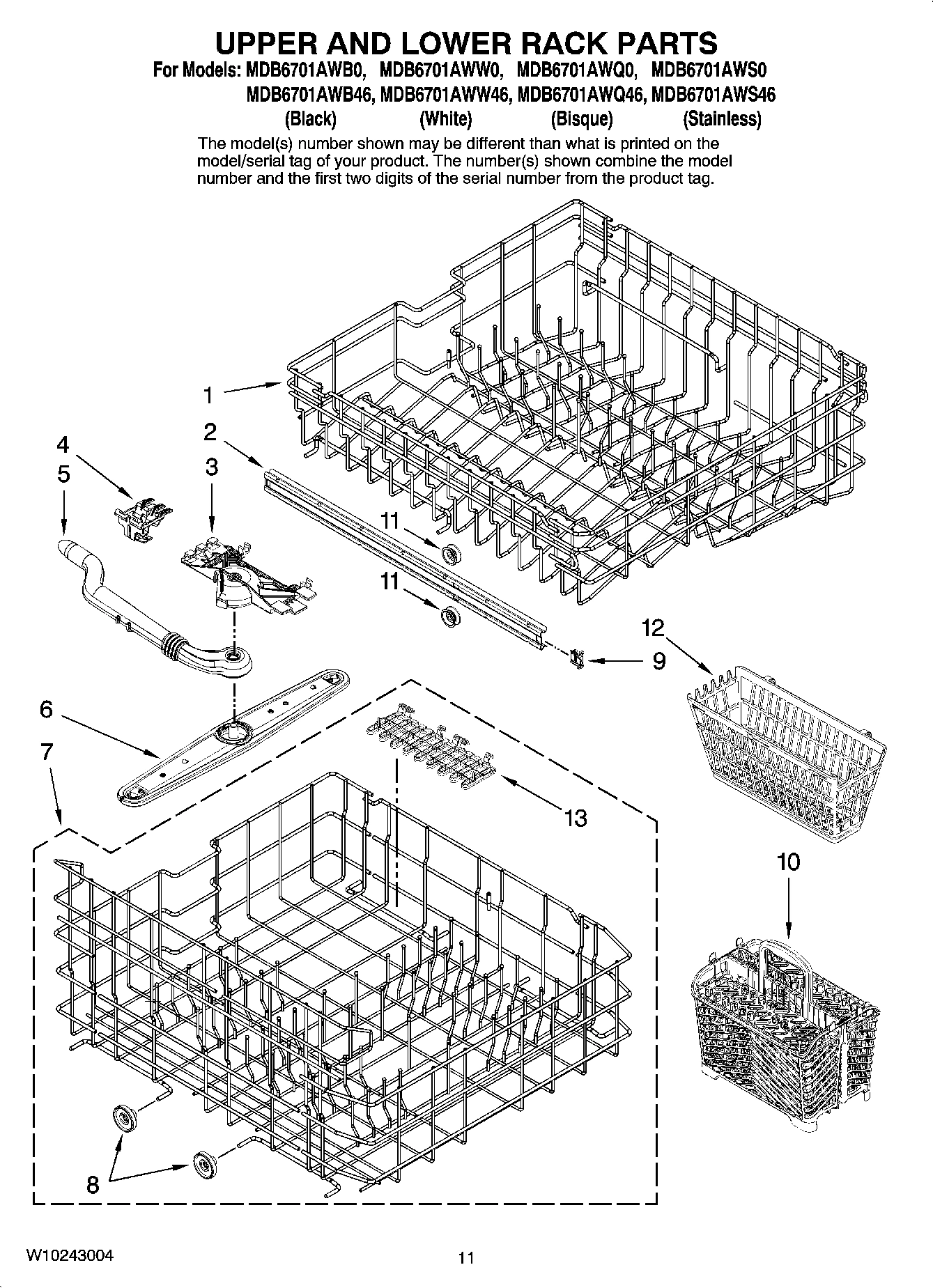 09 - UPPER AND LOWER RACK PARTS