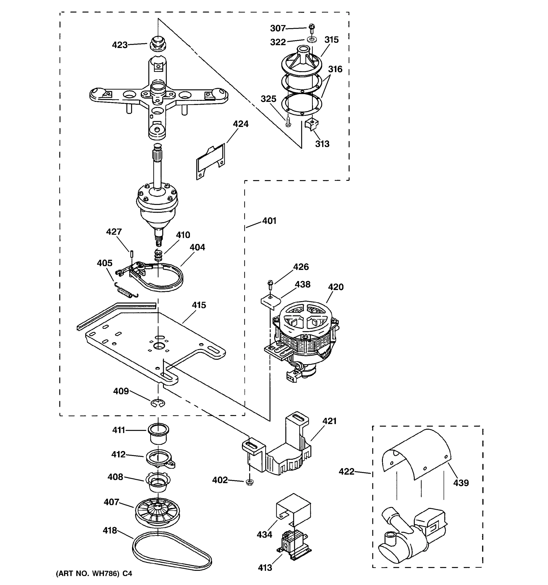BRAKE, CLUTCH, GEARCASE, MOTOR & PUMP PARTS