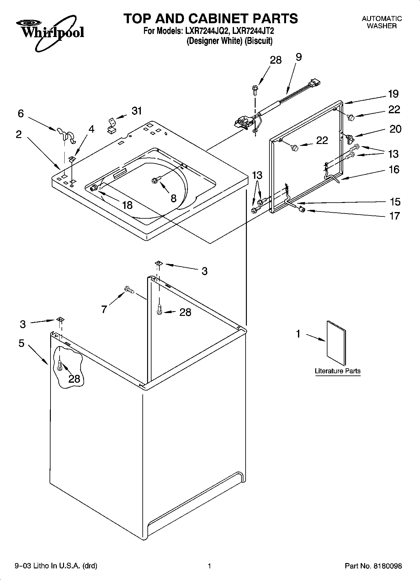 01 - TOP AND CABINET PARTS