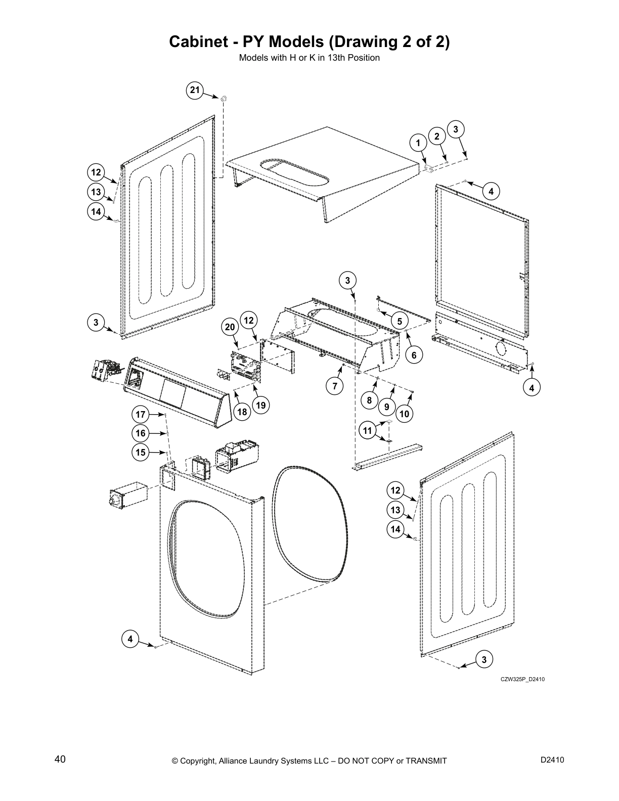 Cabinet - PY Models (Drawing 2 of 2)