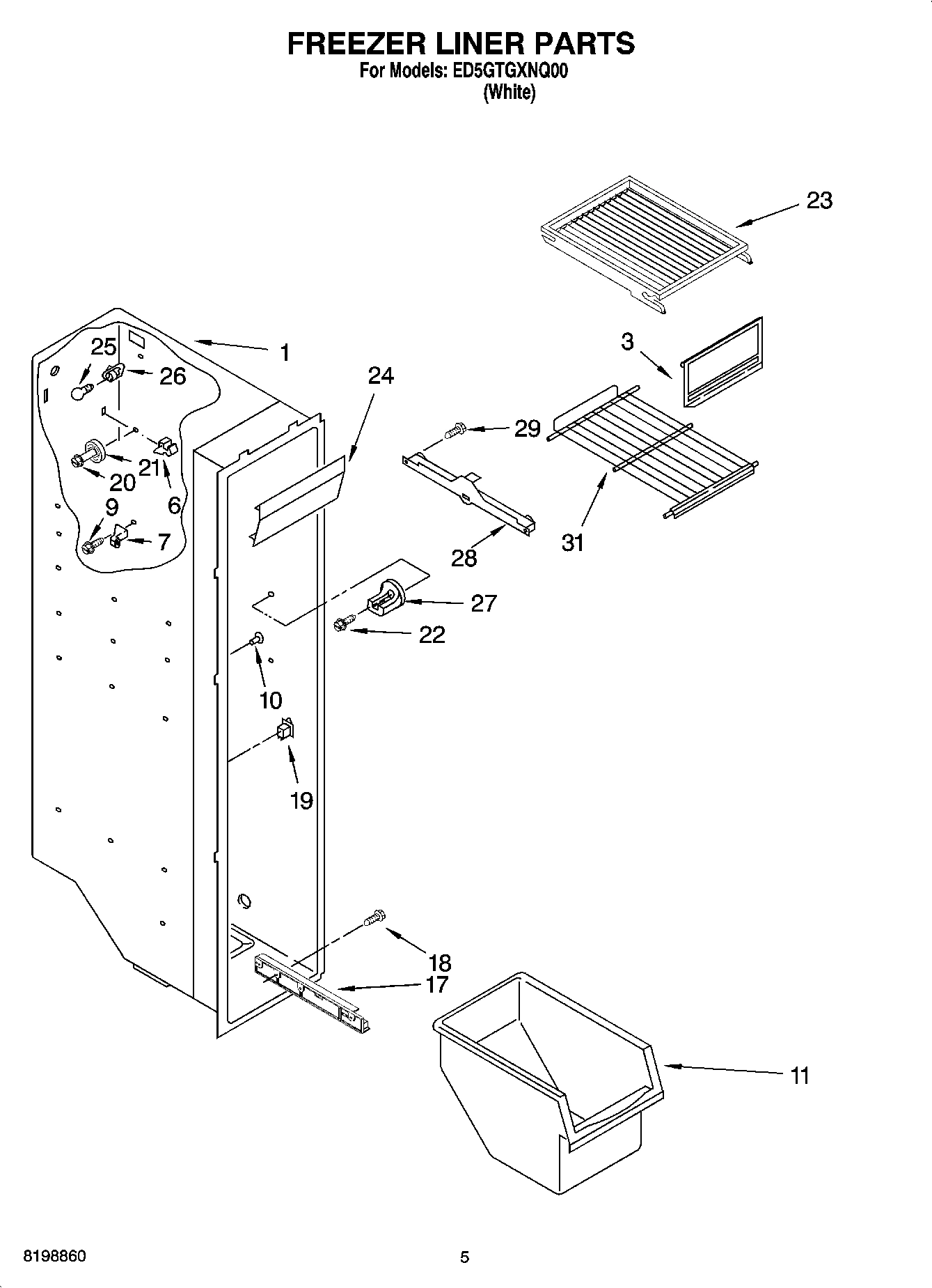 04 - FREEZER LINER PARTS