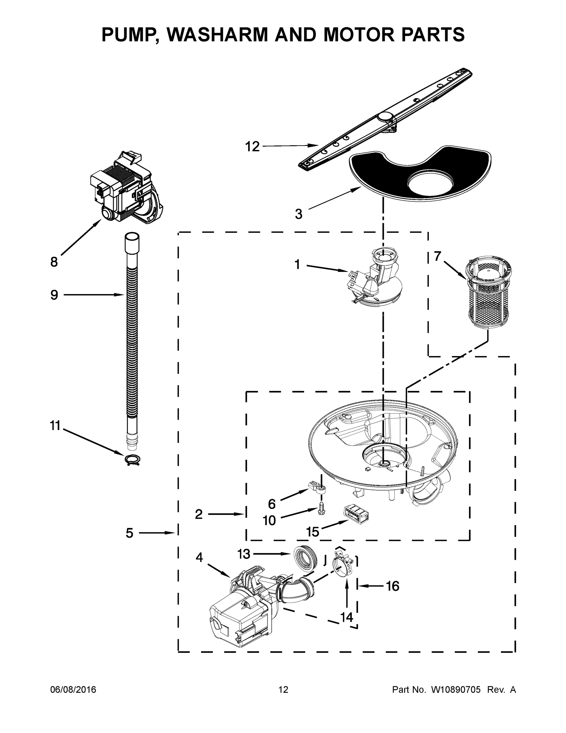 07 - PUMP, WASHARM AND MOTOR PARTS