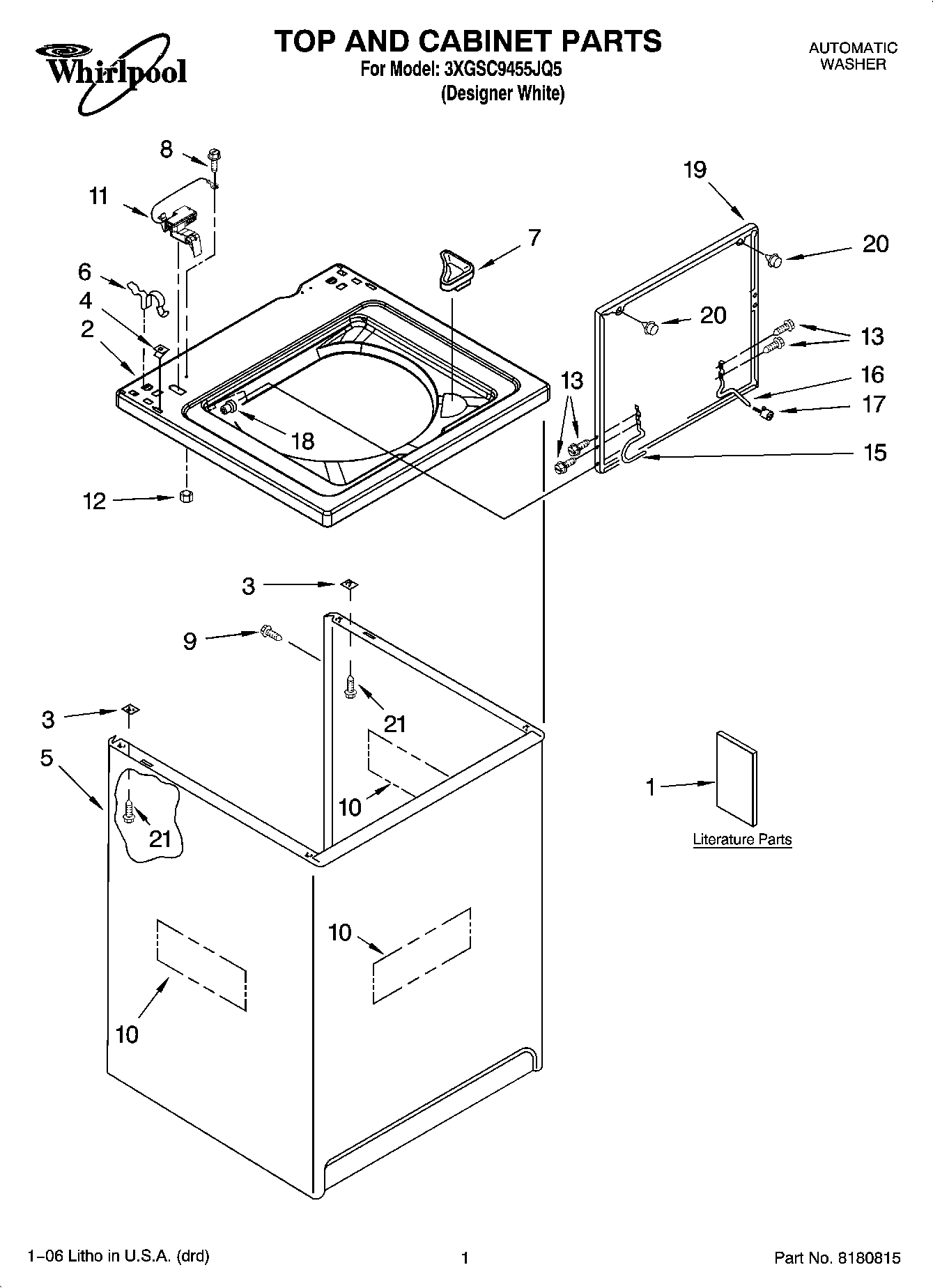 01 - TOP AND CABINET PARTS