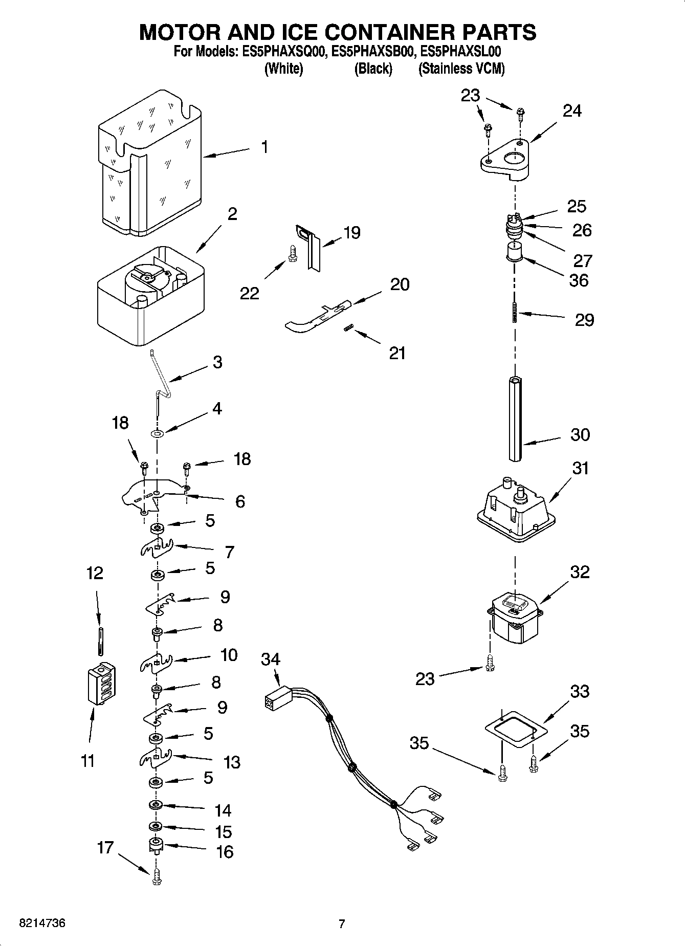 05 - MOTOR AND ICE CONTAINER PARTS