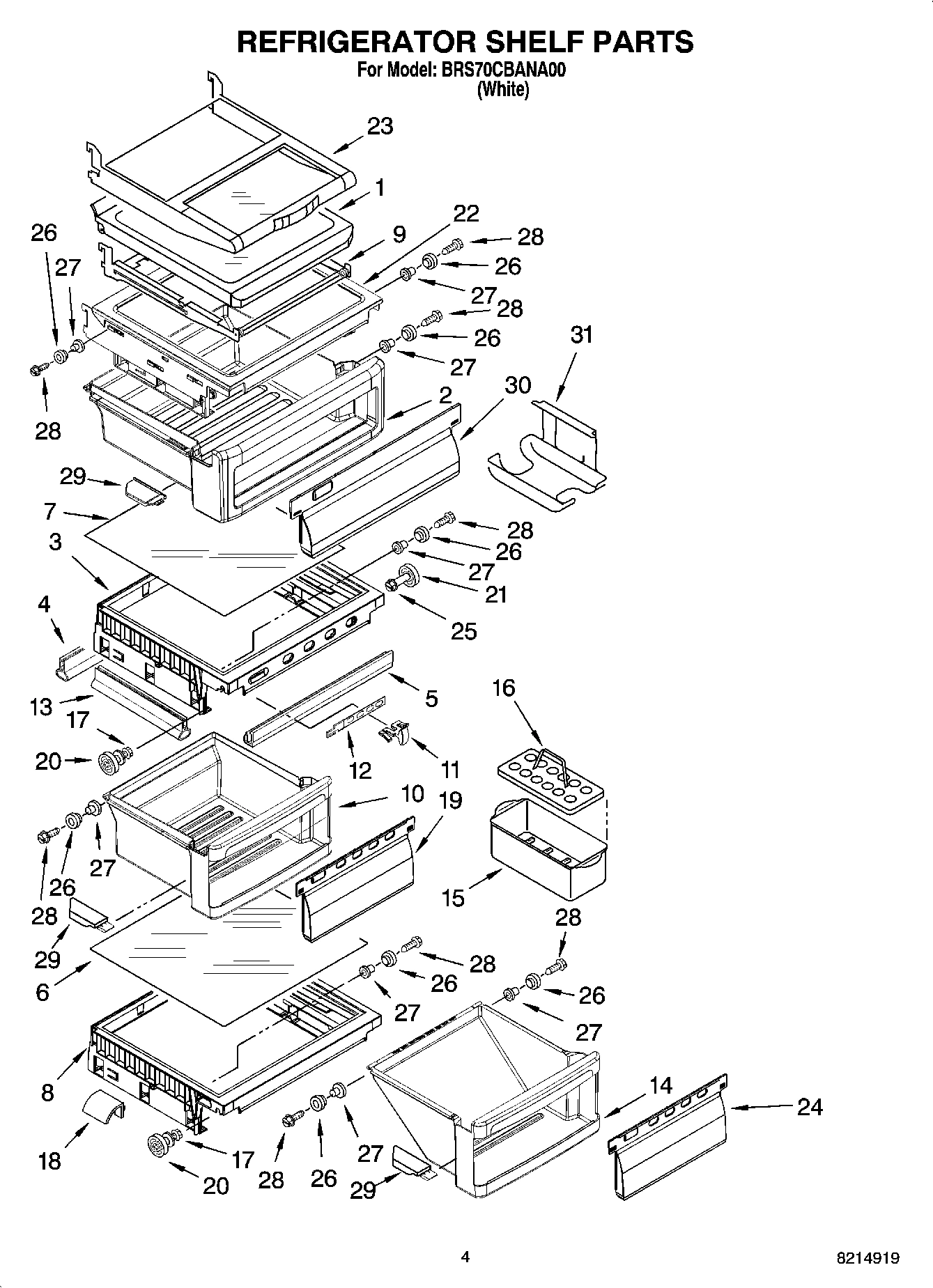 03 - REFRIGERATOR SHELF PARTS