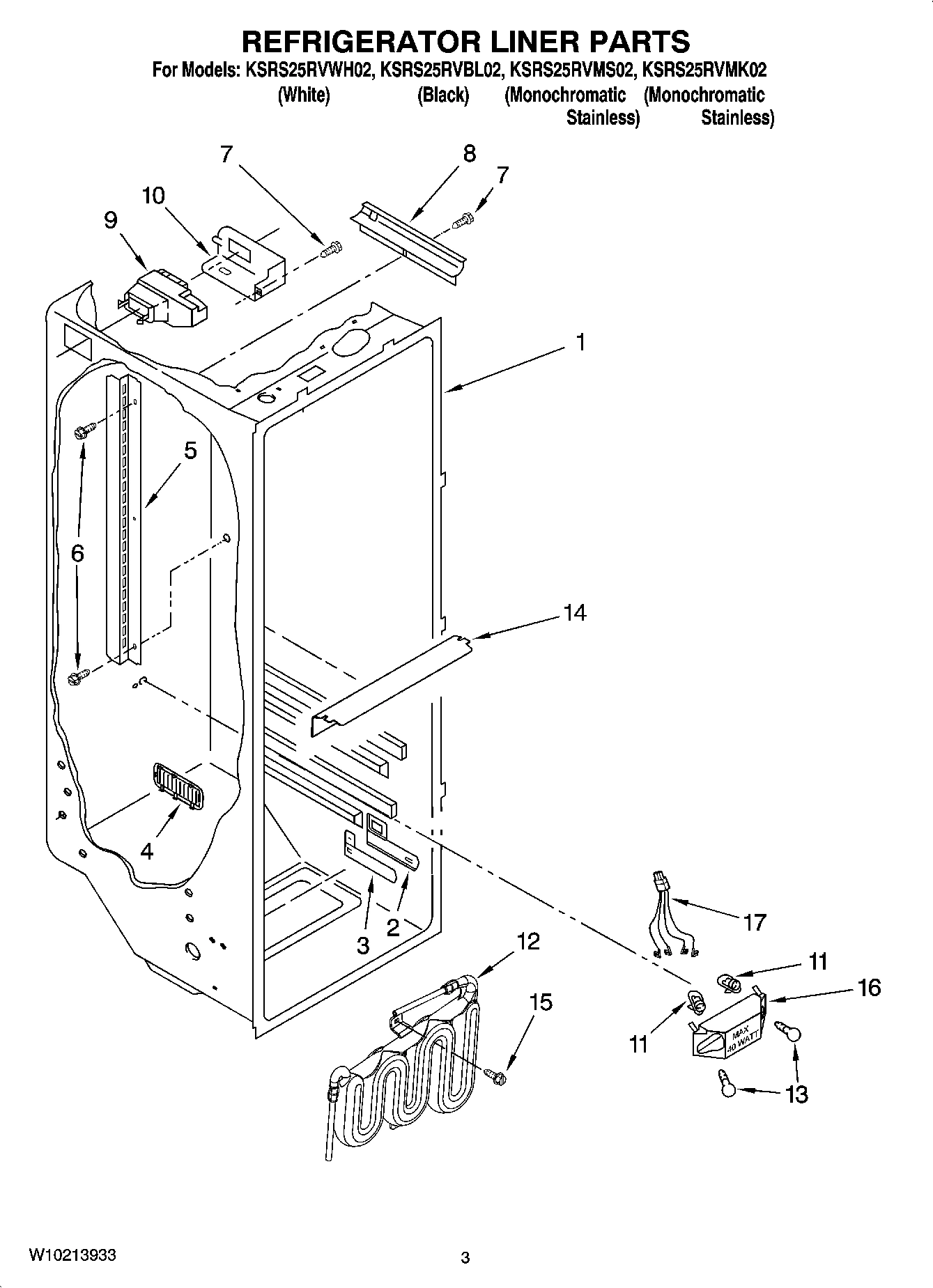 02 - REFRIGERATOR LINER PARTS