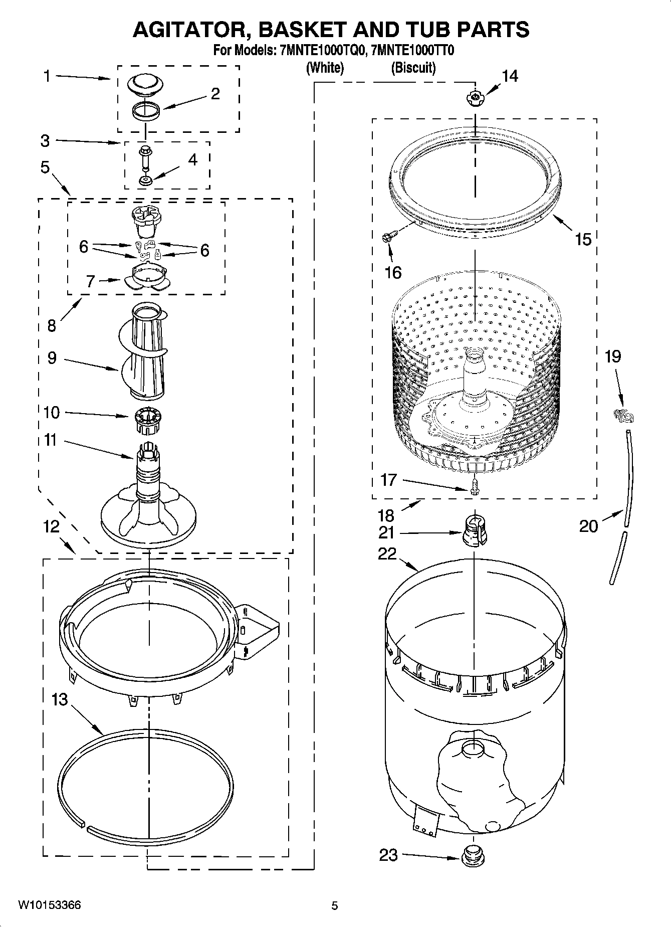 03 - AGITATOR, BASKET AND TUB PARTS