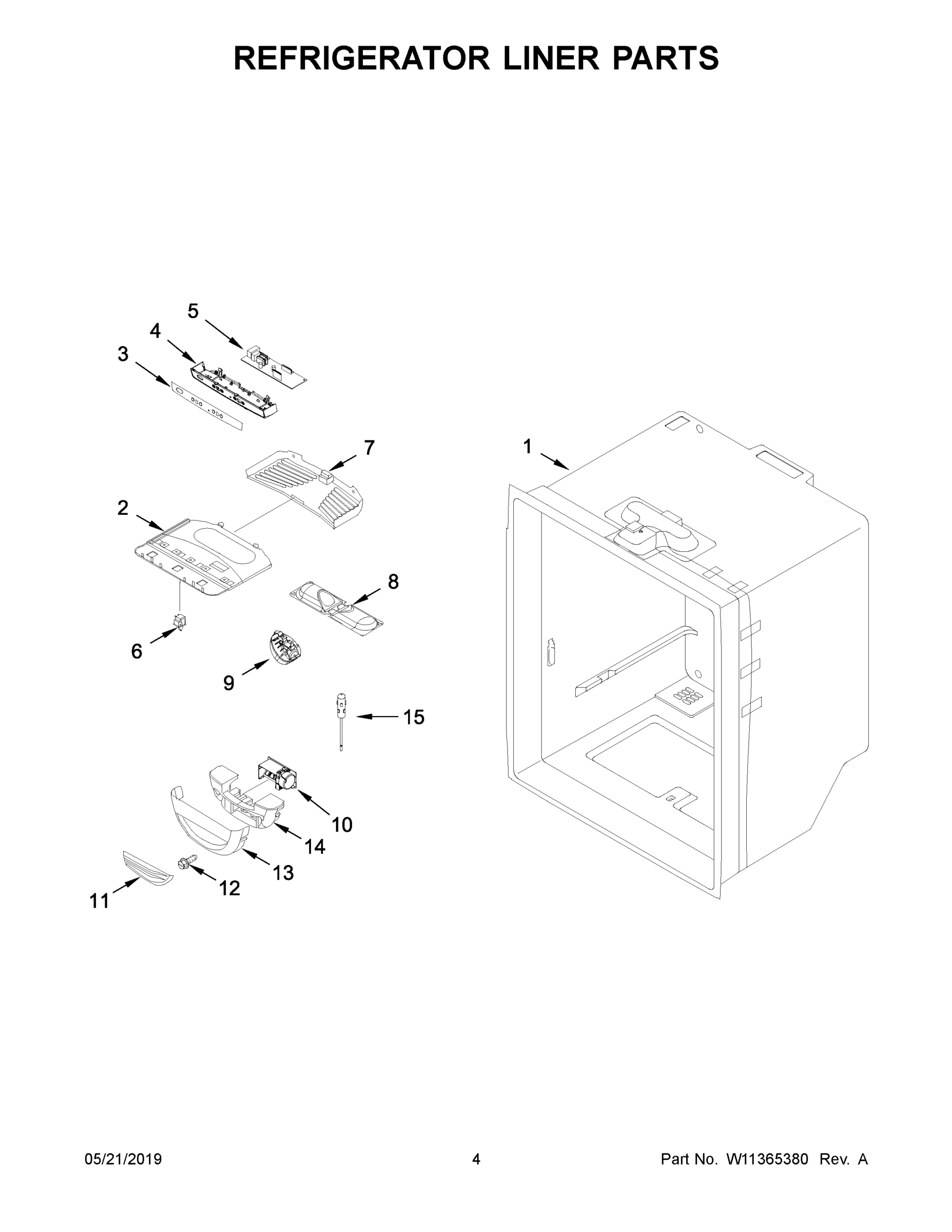 03 - REFRIGERATOR LINER PARTS