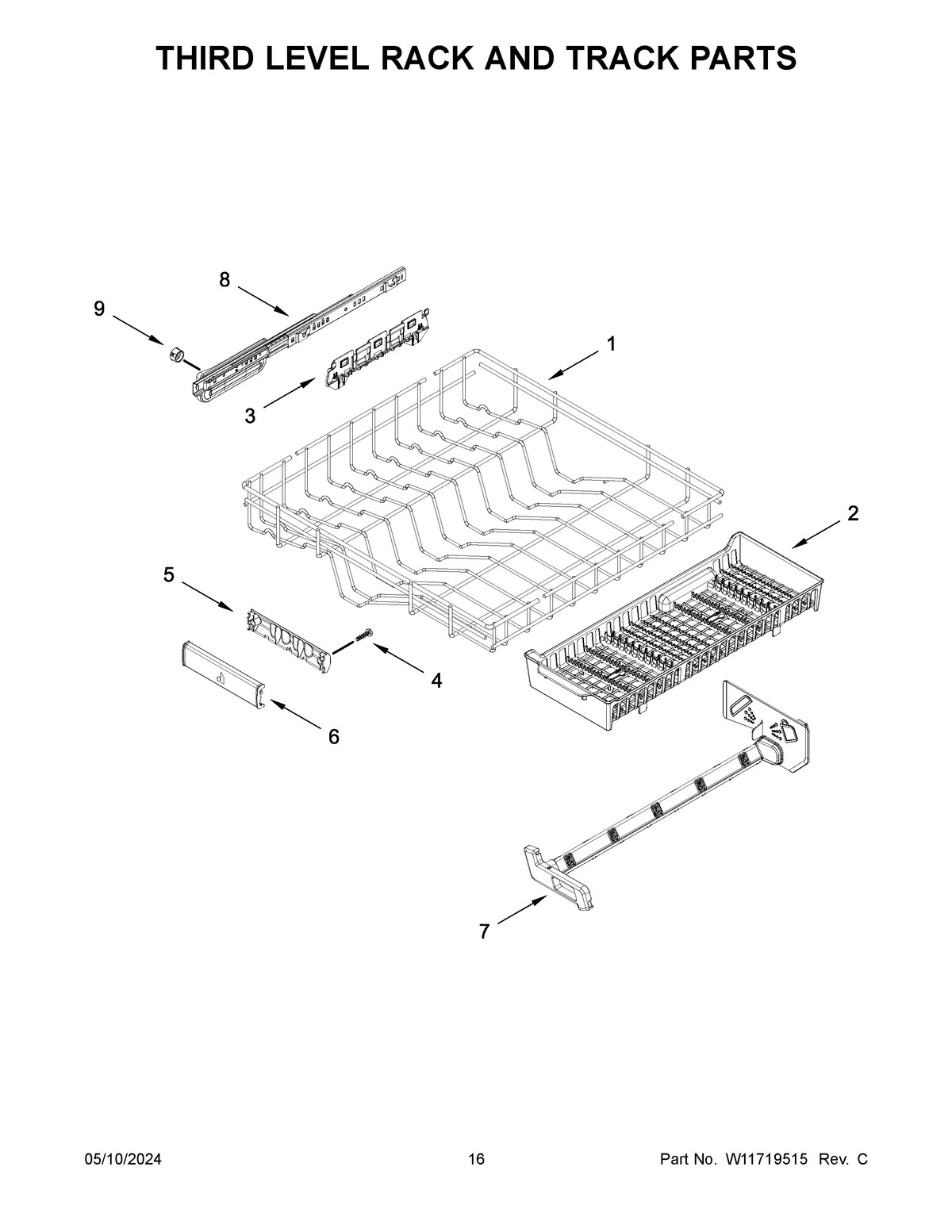09 - THIRD LEVEL RACK AND TRACK PARTS