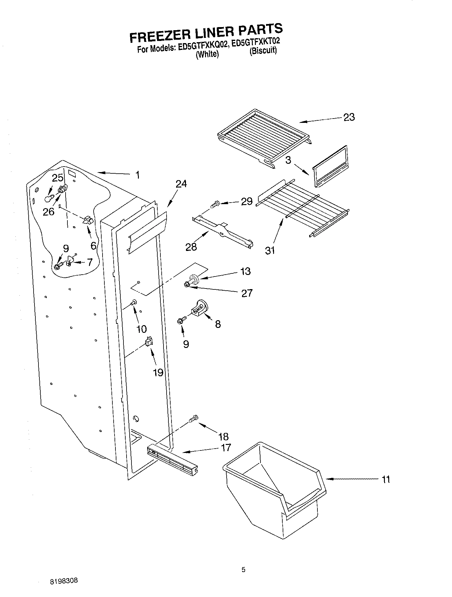 04 - FREEZER LINER PARTS