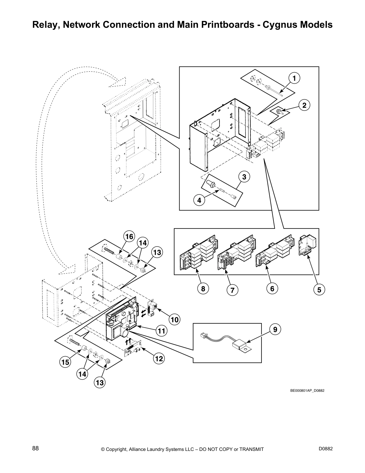 Relay, Network Connection and Main Printboards - Cygnus Models