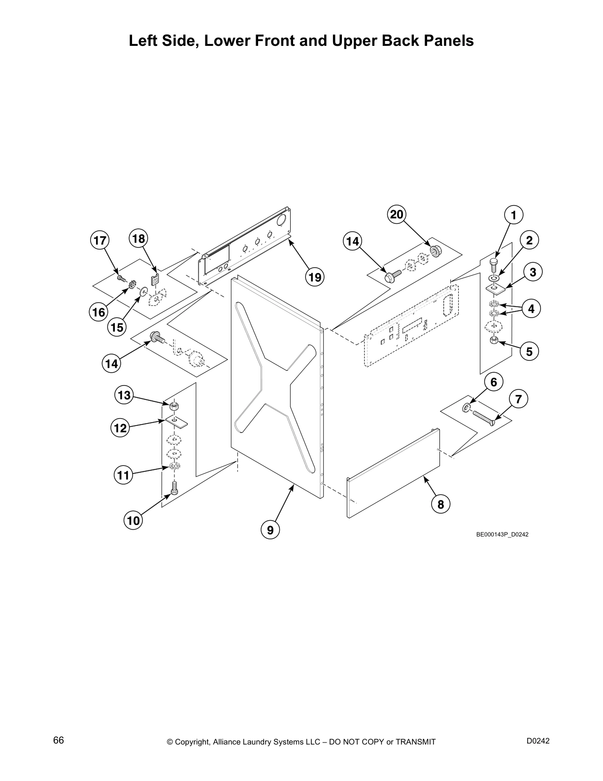Left Side, Lower Front and Upper Back Panels