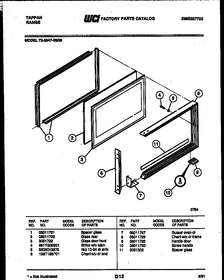 07 - UPPER OVEN DOOR PARTS