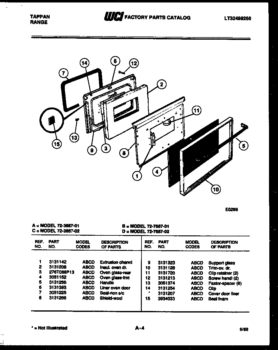 04 - LOWER OVEN DOOR PARTS