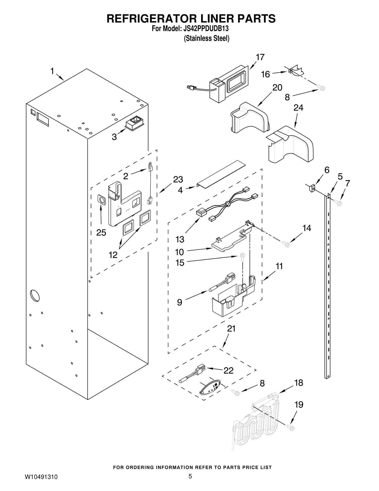 REFRIGERATOR LINER PARTS