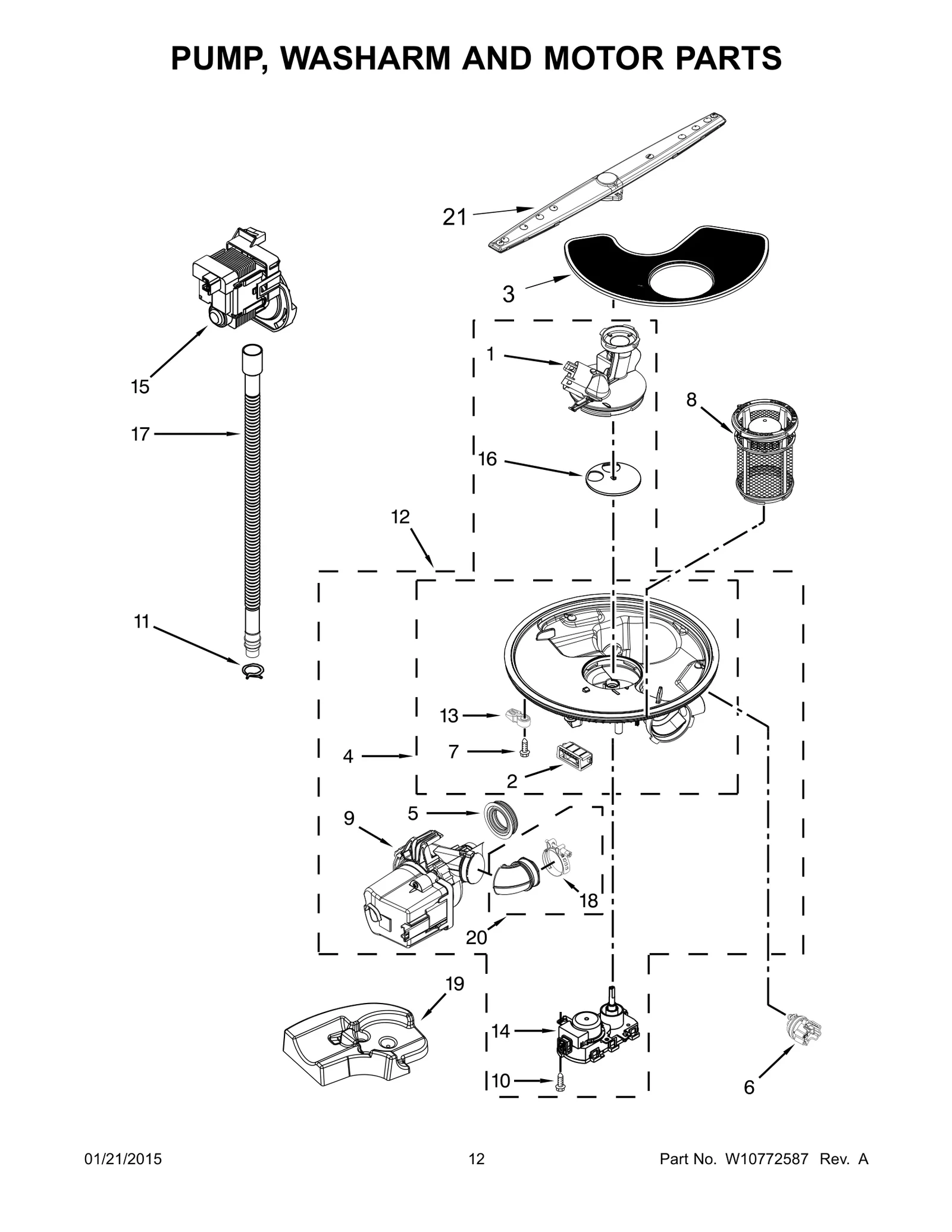PUMP, WASHARM AND MOTOR PARTS