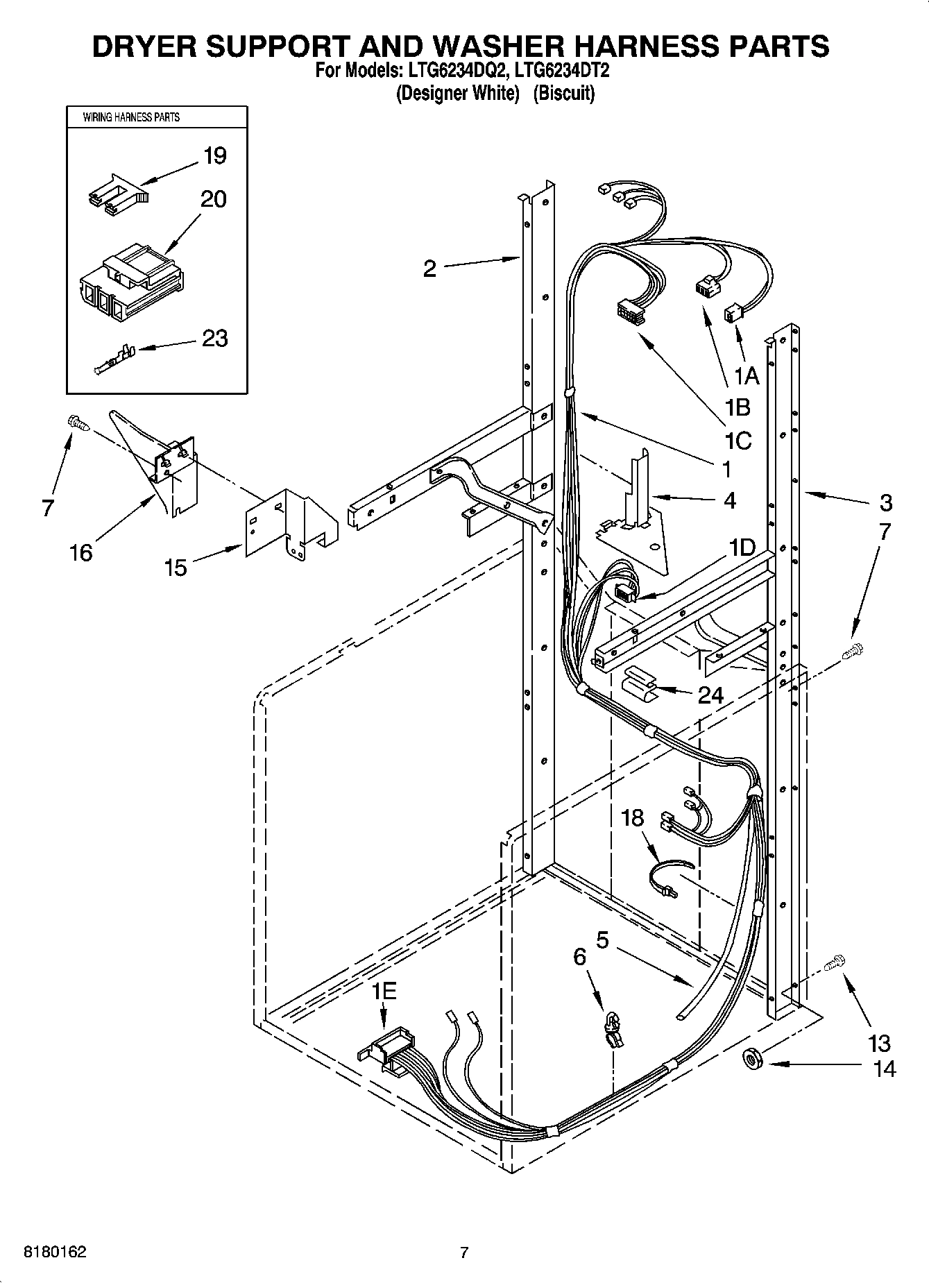 05 - DRYER SUPPORT AND WASHER HARNESS PARTS