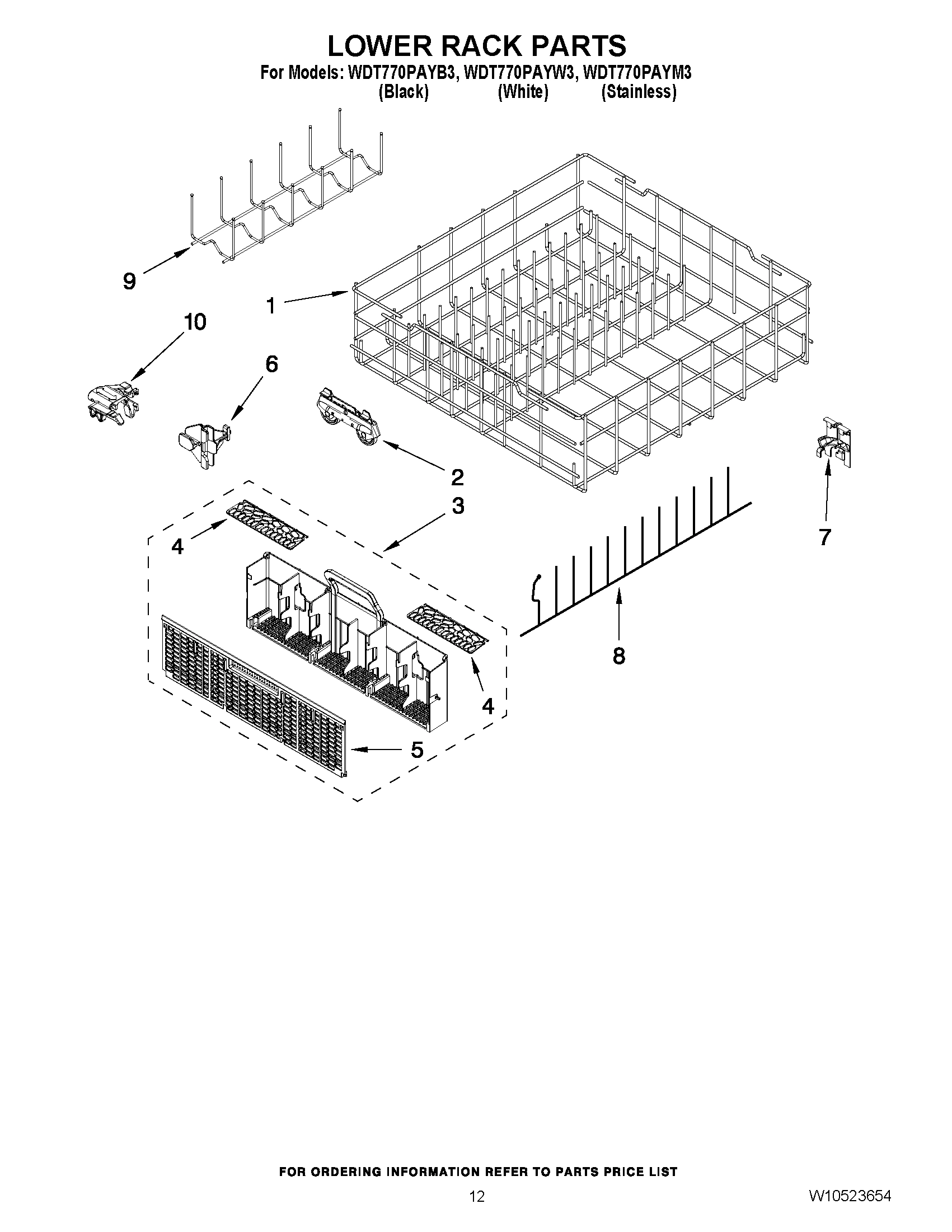 10 - LOWER RACK PARTS