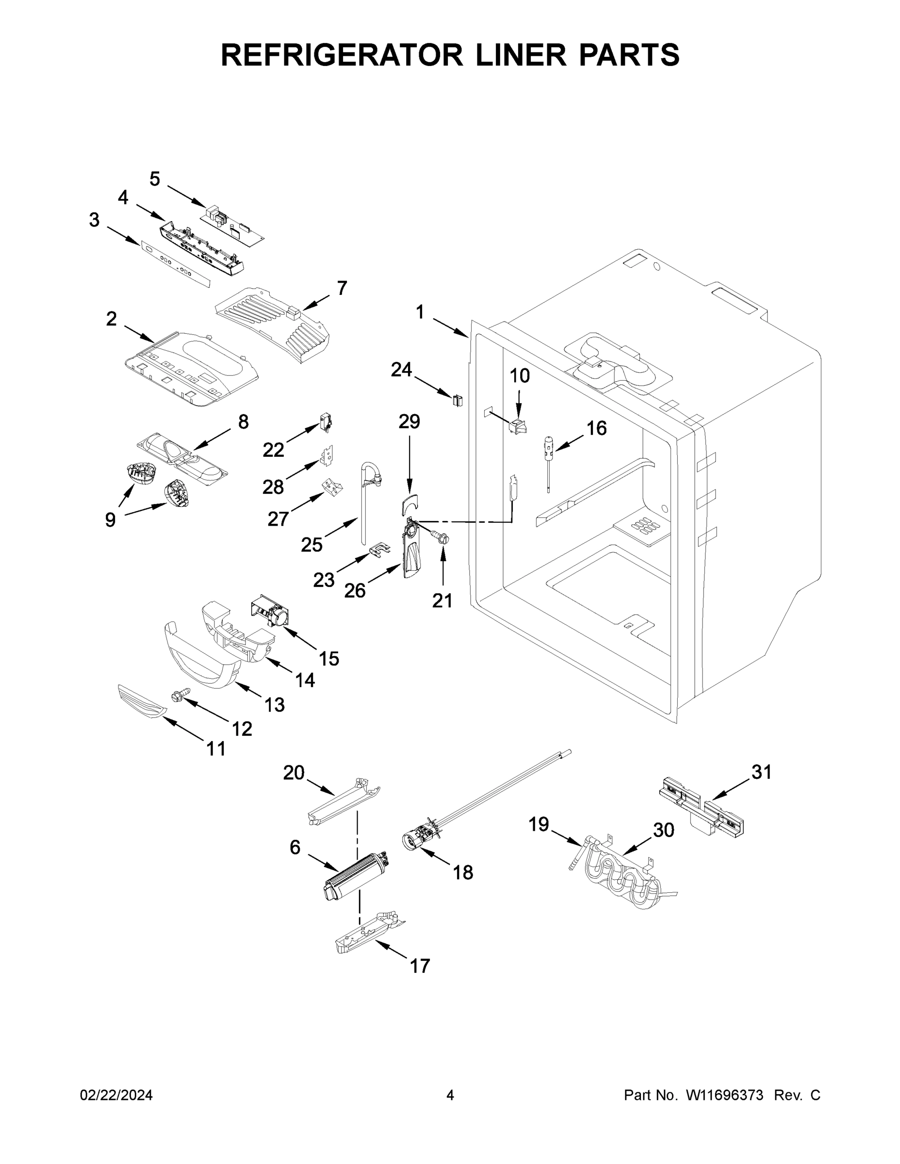 03 - REFRIGERATOR LINER PARTS