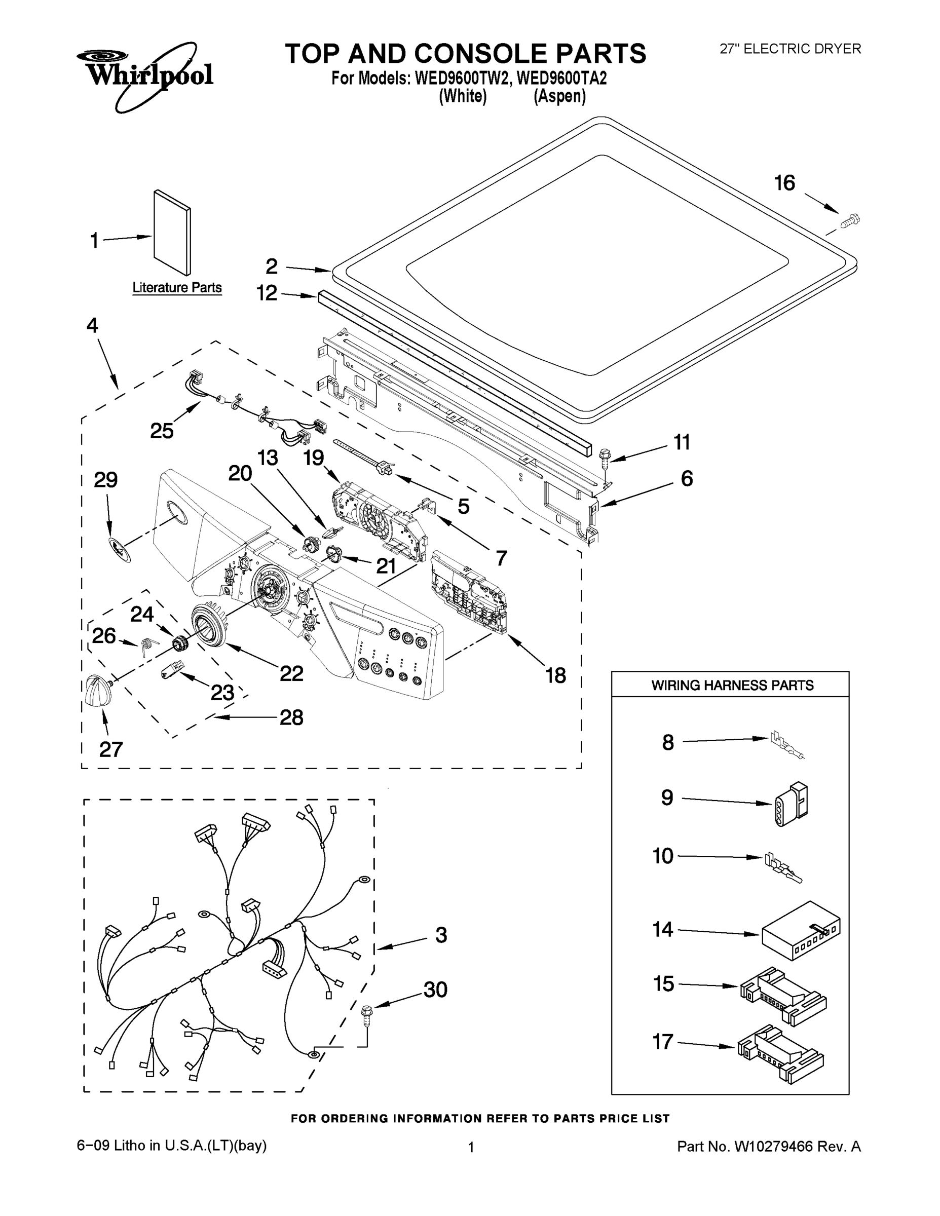 01 - TOP AND CONSOLE PARTS