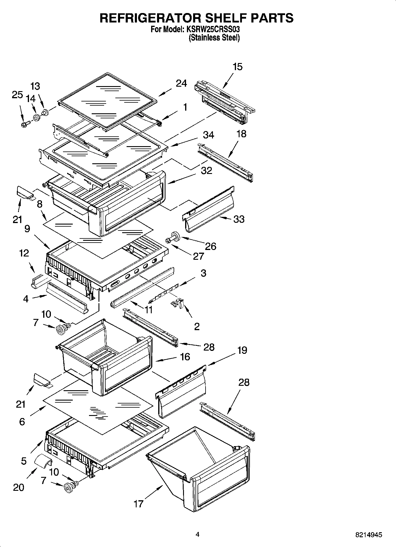 03 - REFRIGERATOR SHELF PARTS