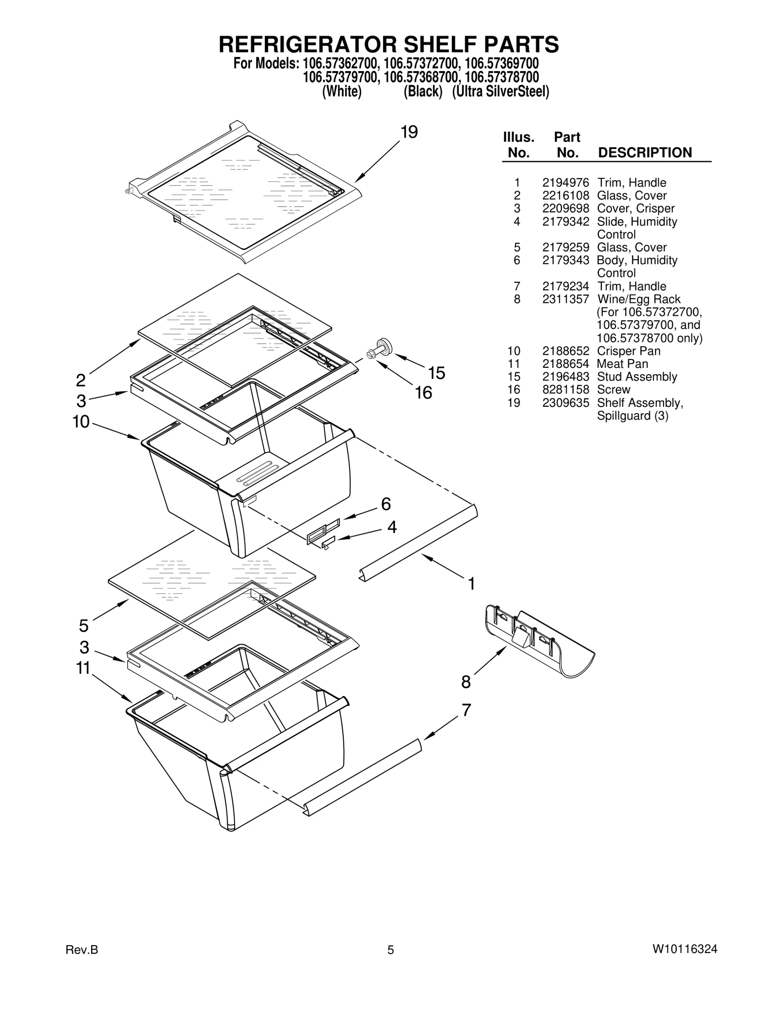 REFRIGERATOR SHELF PARTS