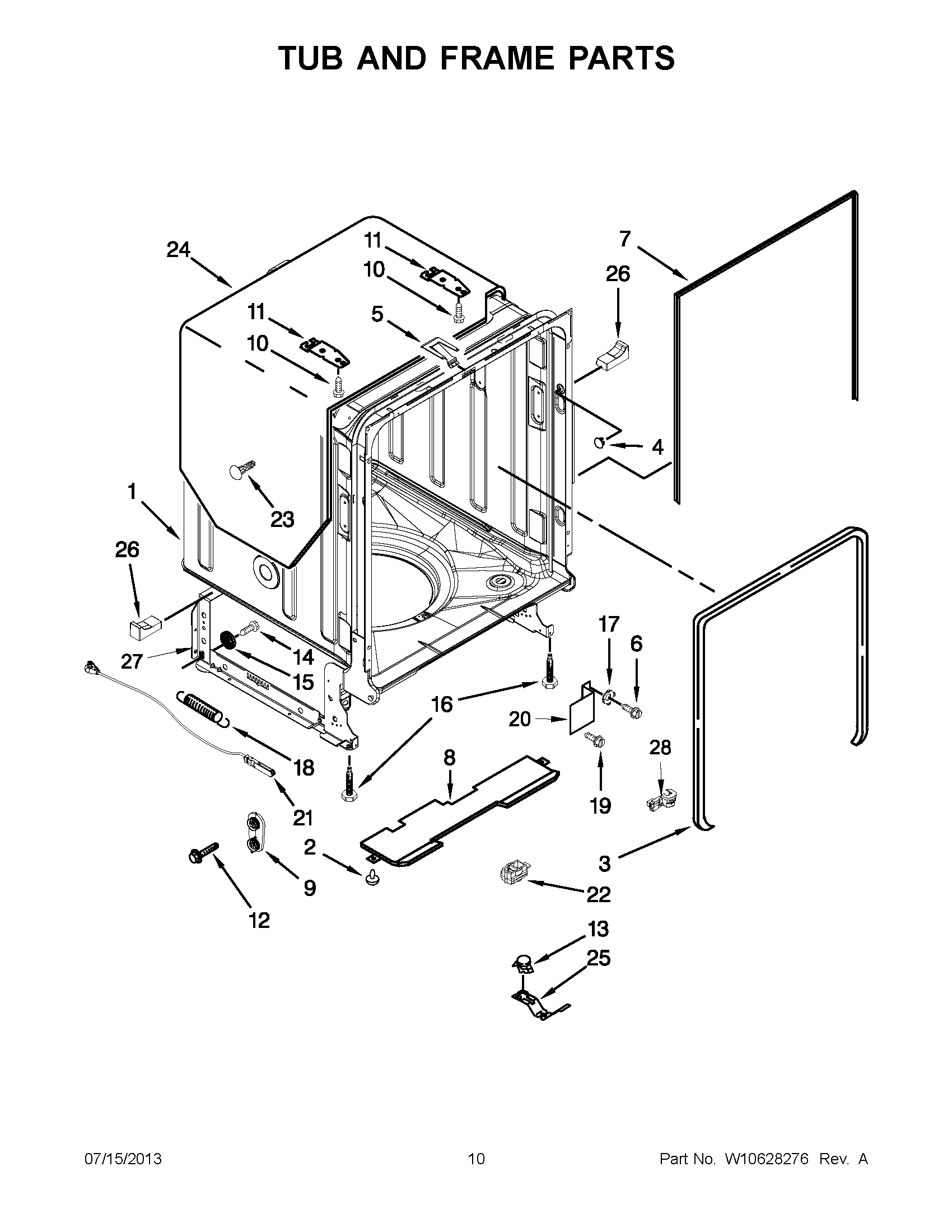 05 - TUB AND FRAME PARTS