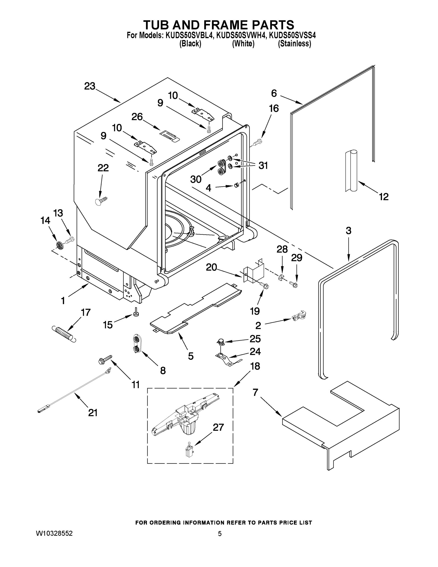 05 - TUB AND FRAME PARTS