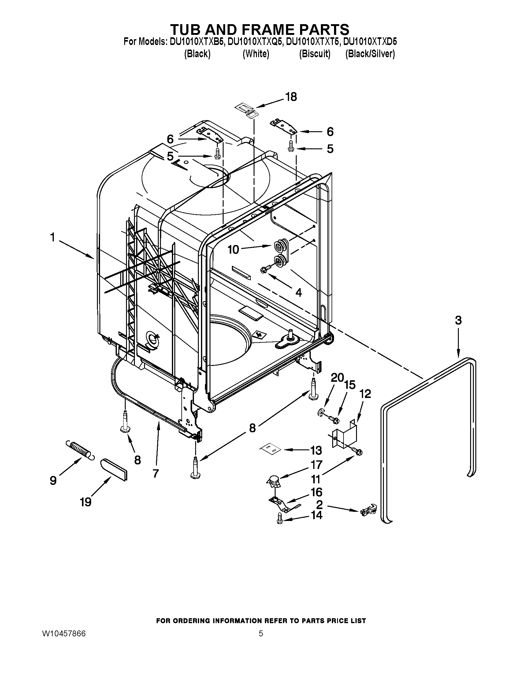 05 - TUB AND FRAME PARTS