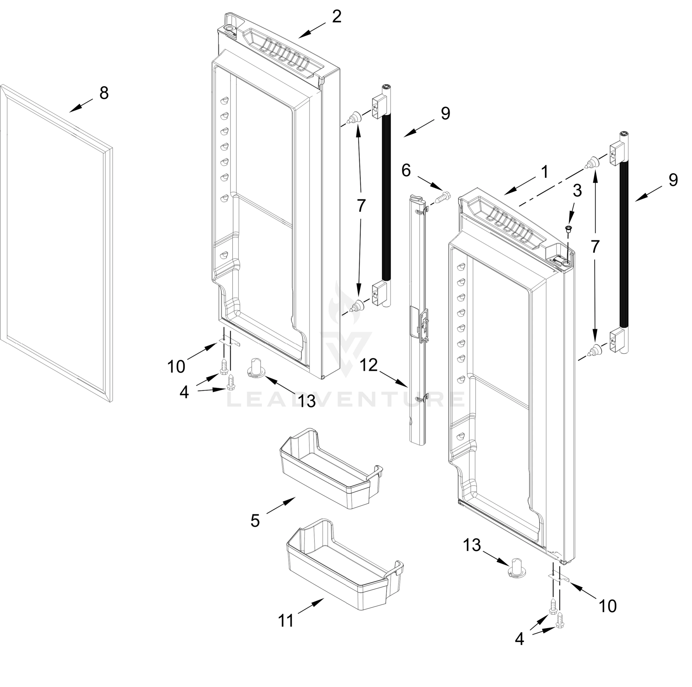 REFRIGERATOR DOOR PARTS