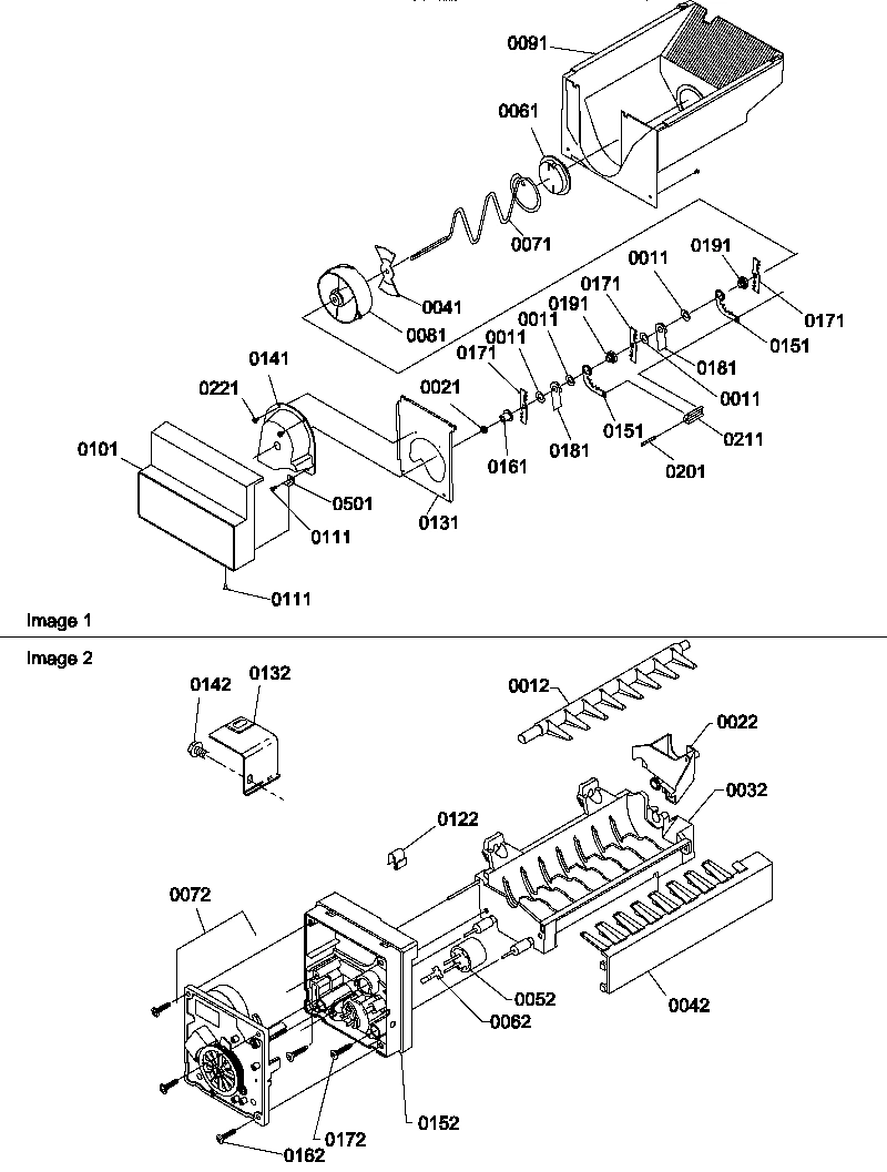 07 - ICE BUCKET AUGER AND ICE MAKER PARTS