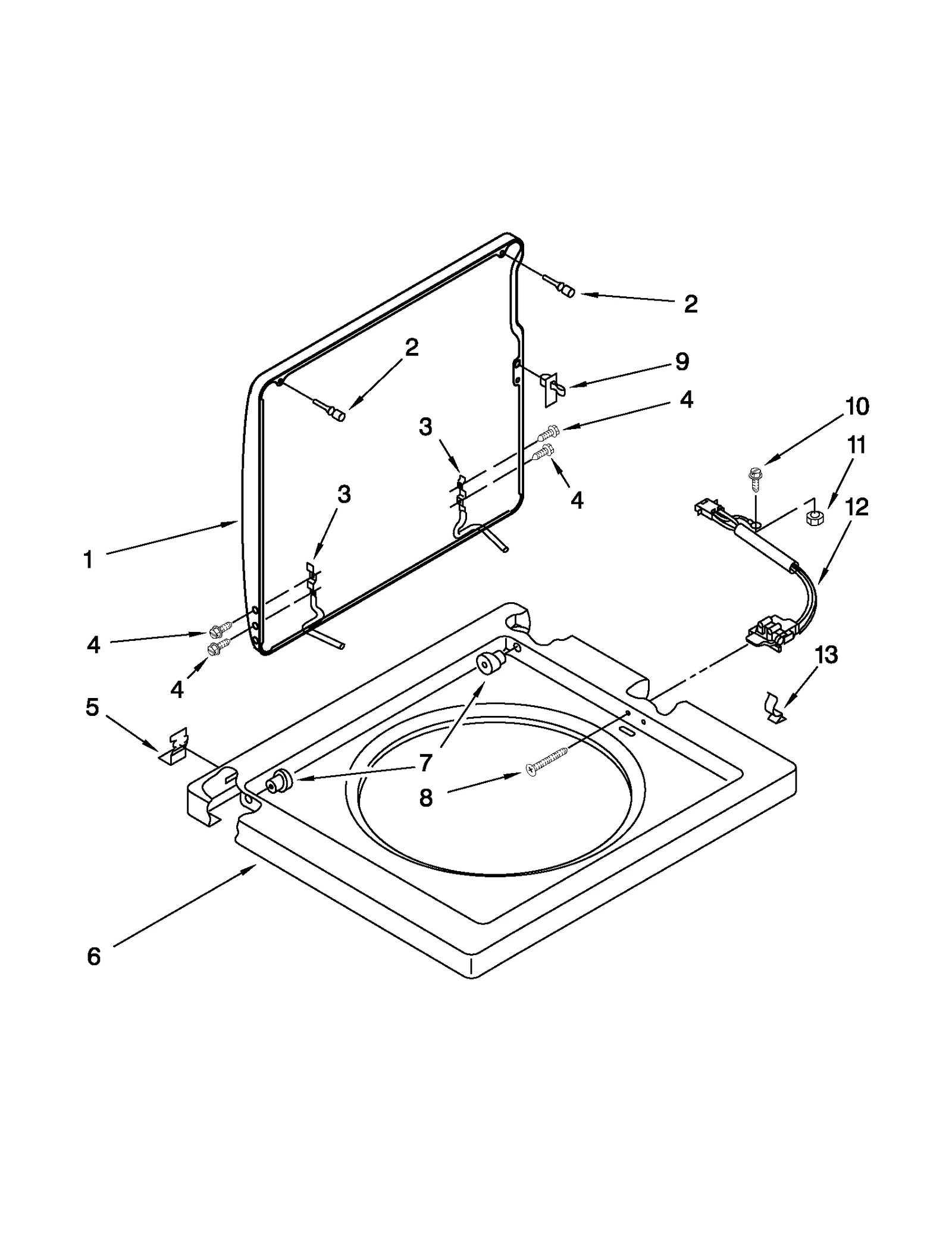 WASHER TOP AND LID PARTS