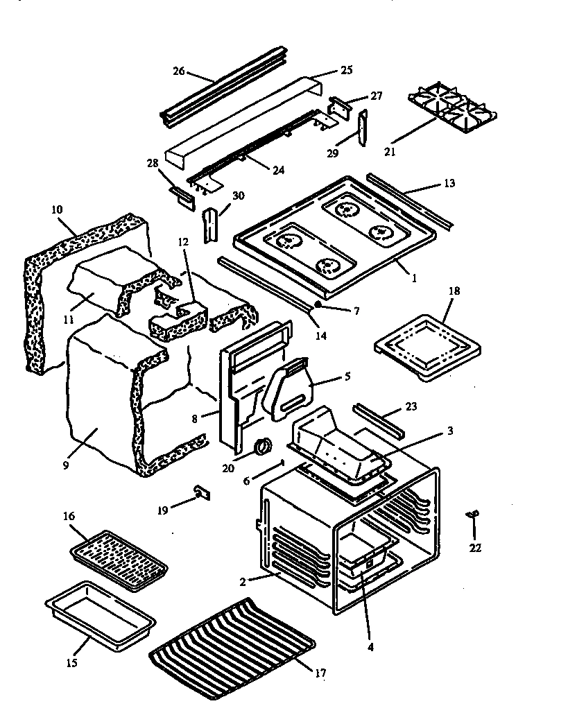 04 - MAIN TOP AND OVEN ASSY